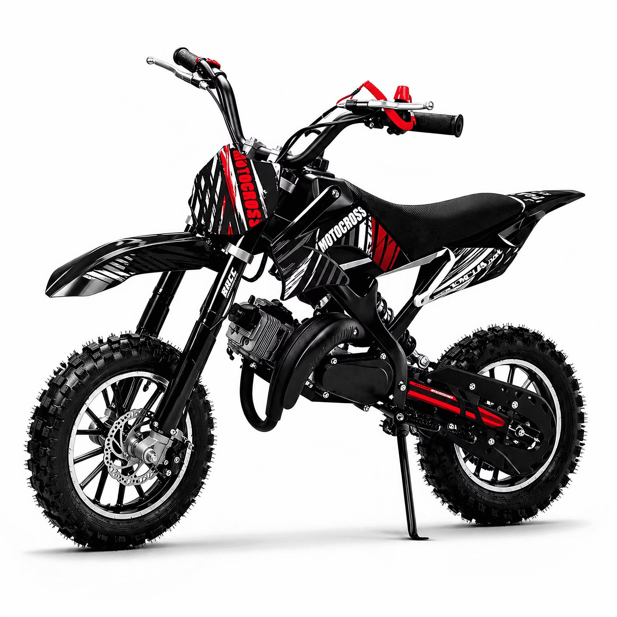 Epicord 50cc Kid Dirt Bike,2-Stroke Gas Mini Bike for Kids 8-14 Shock Absorption,Pull Start,Max Speed 40 MPH, 160 lb Capacity,Black