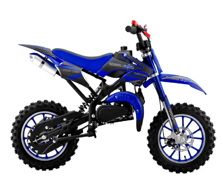 Epicord 50cc Kid Dirt Bike,2-Stroke Gas Mini Bike for Kids 8-14 Shock Absorption,Pull Start,Max Speed 40 MPH, 160 lb Capacity,Blue