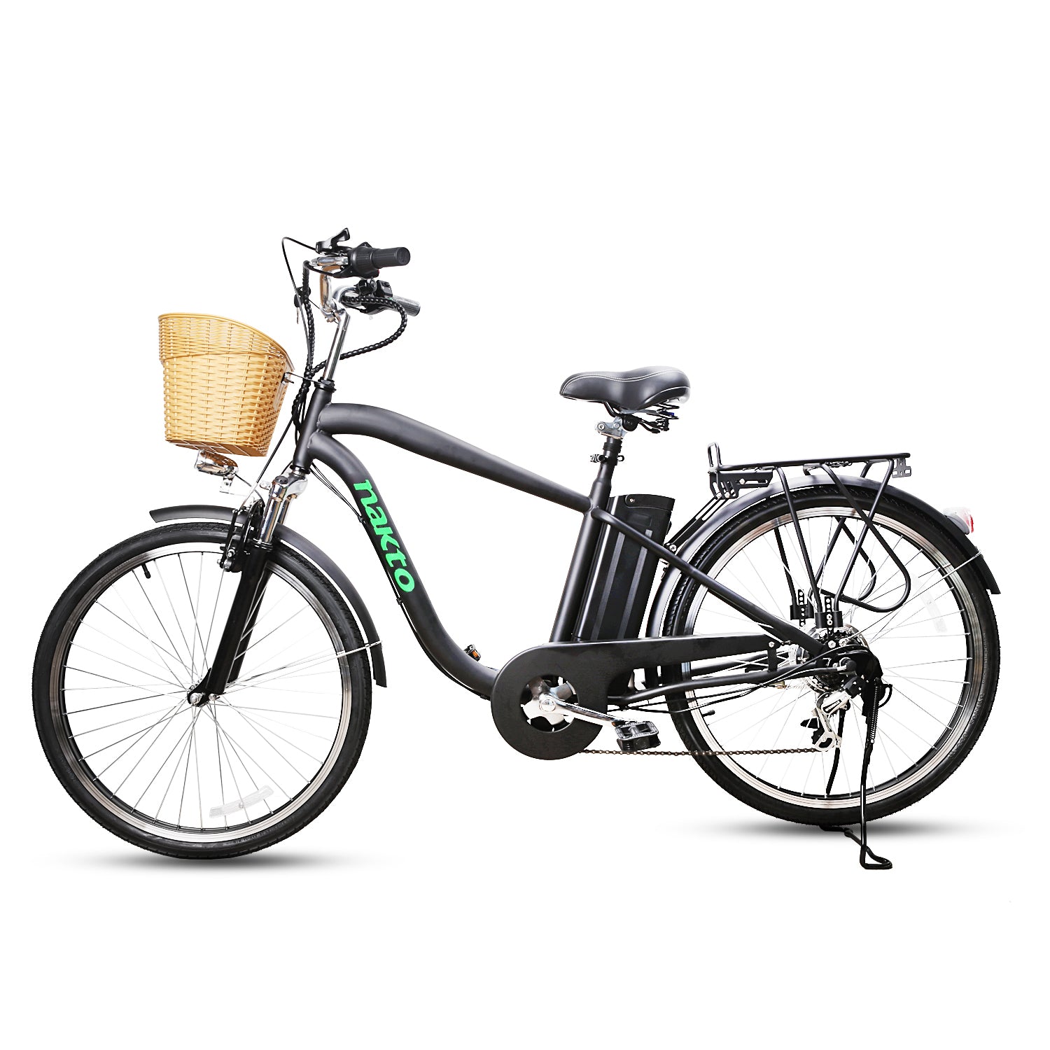 Ktoebyco 250W Electric Bike - Men's Camel Black Ebike with Shimano 6-Speed, 26" Wheels