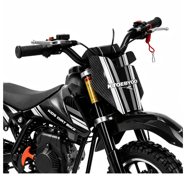 4-Stroke Dirt Bike,50cc Mini Motorcycle Max Speed 25 MPH, 165 lb Capacity with Shock Absorber & Dual Disc Brakes for Kids 13-17,Black