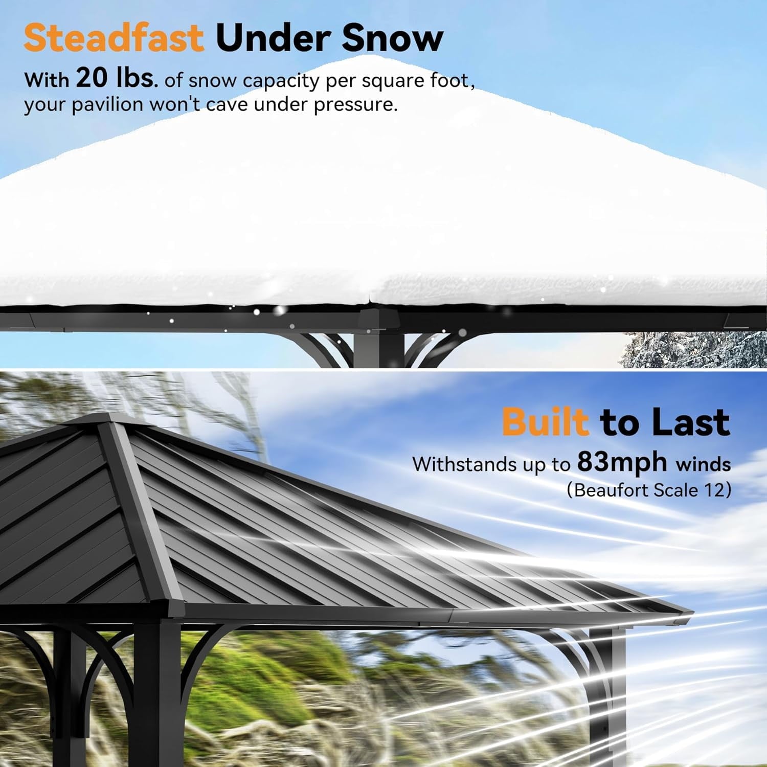 Modern Shade 8'x8' Hardtop Gazebo with Steel Roof & Curtains,All-Weather Metal Pavilion for Patio,Backyard