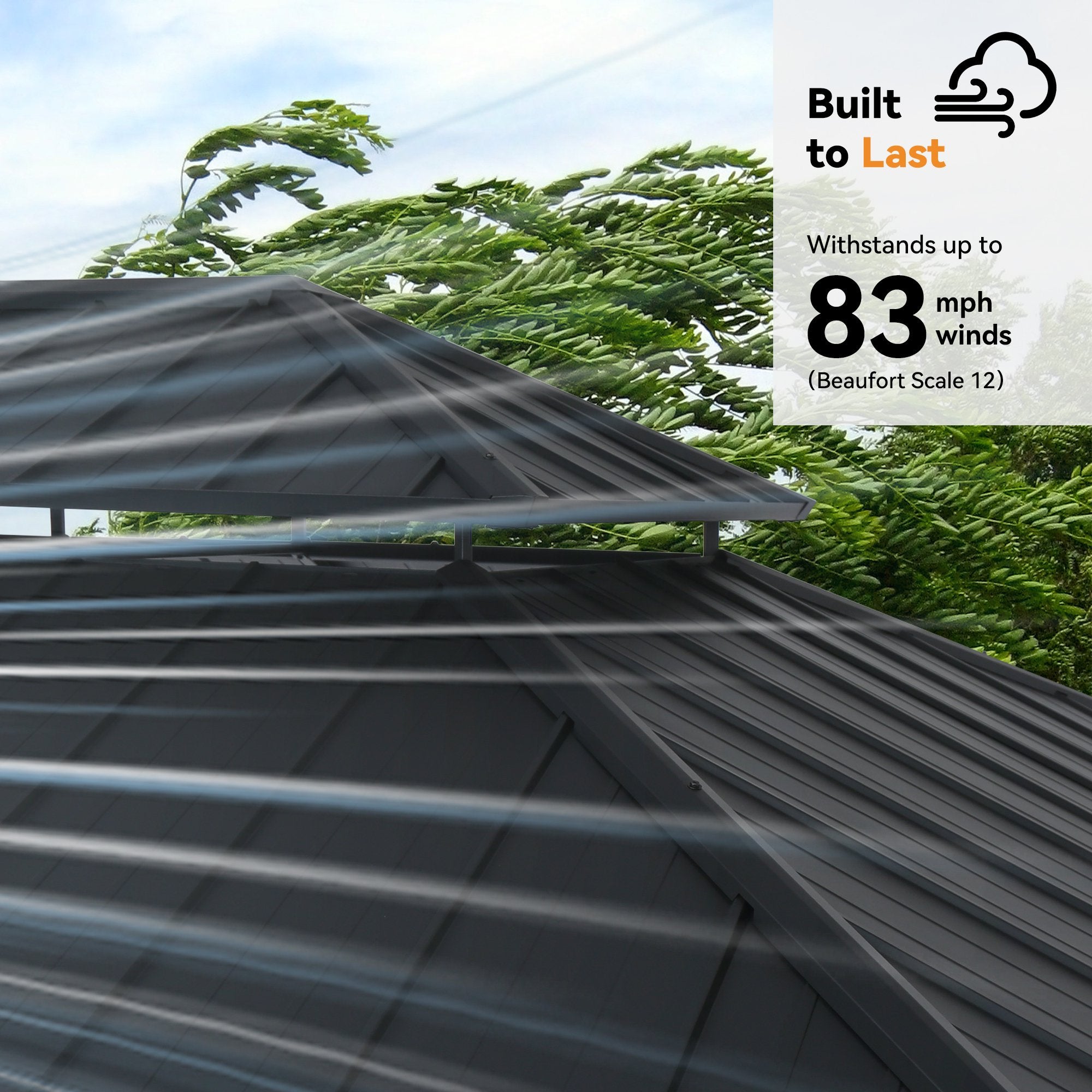 Modren Shape The Horizon 12'x20' Hard Top Gazebo W/ Solar LED light