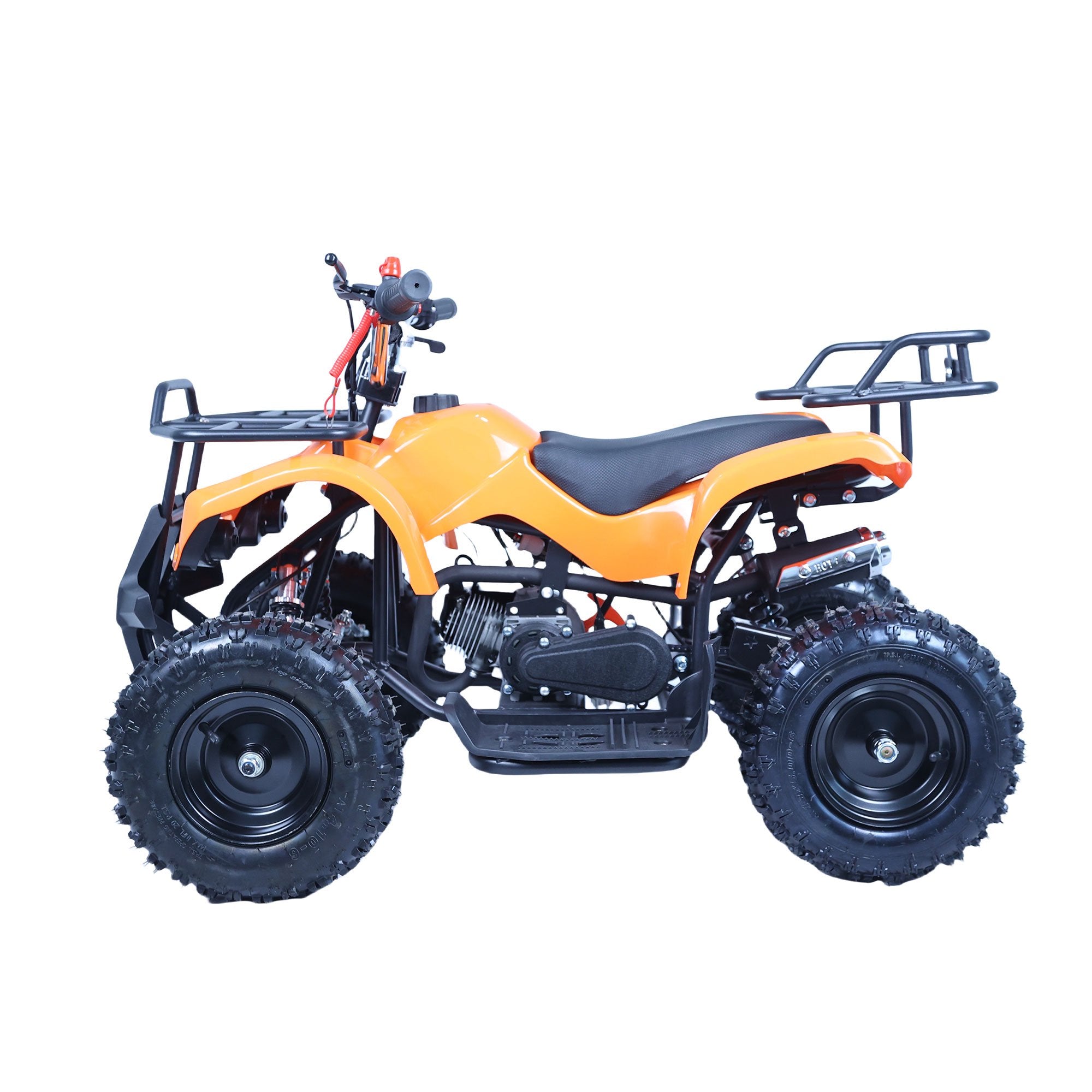 Epicord 49cc Kids ATV, 4-Wheel Off-Road, Single Cylinder, Air-Cooled Gasoline, Orange, 1 Unit