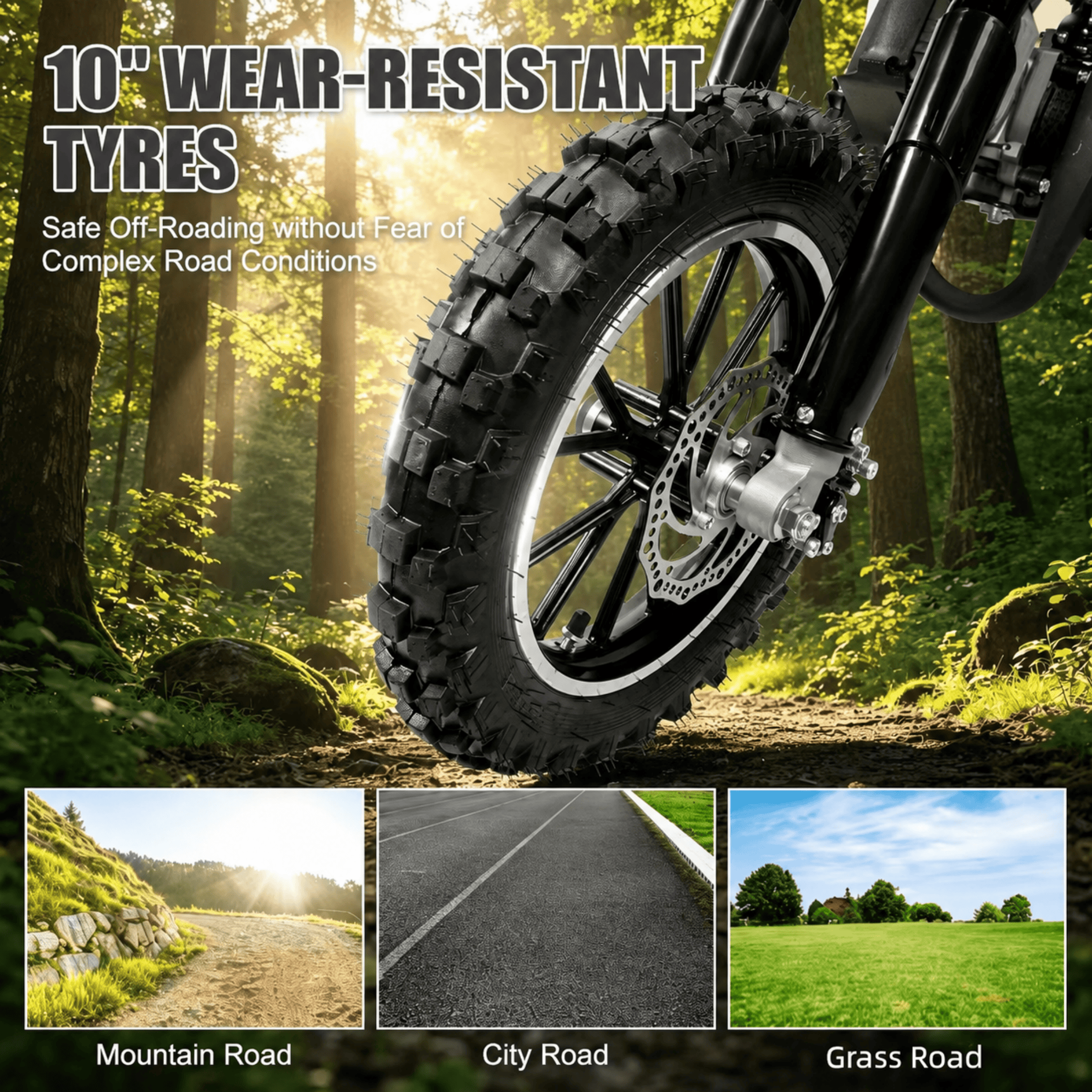 Ktoebyco 49cc Kids Mini Dirt Bike, 2-Stroke Gas-Powered Motorcycle, 1.5L Fuel Capacity, Black