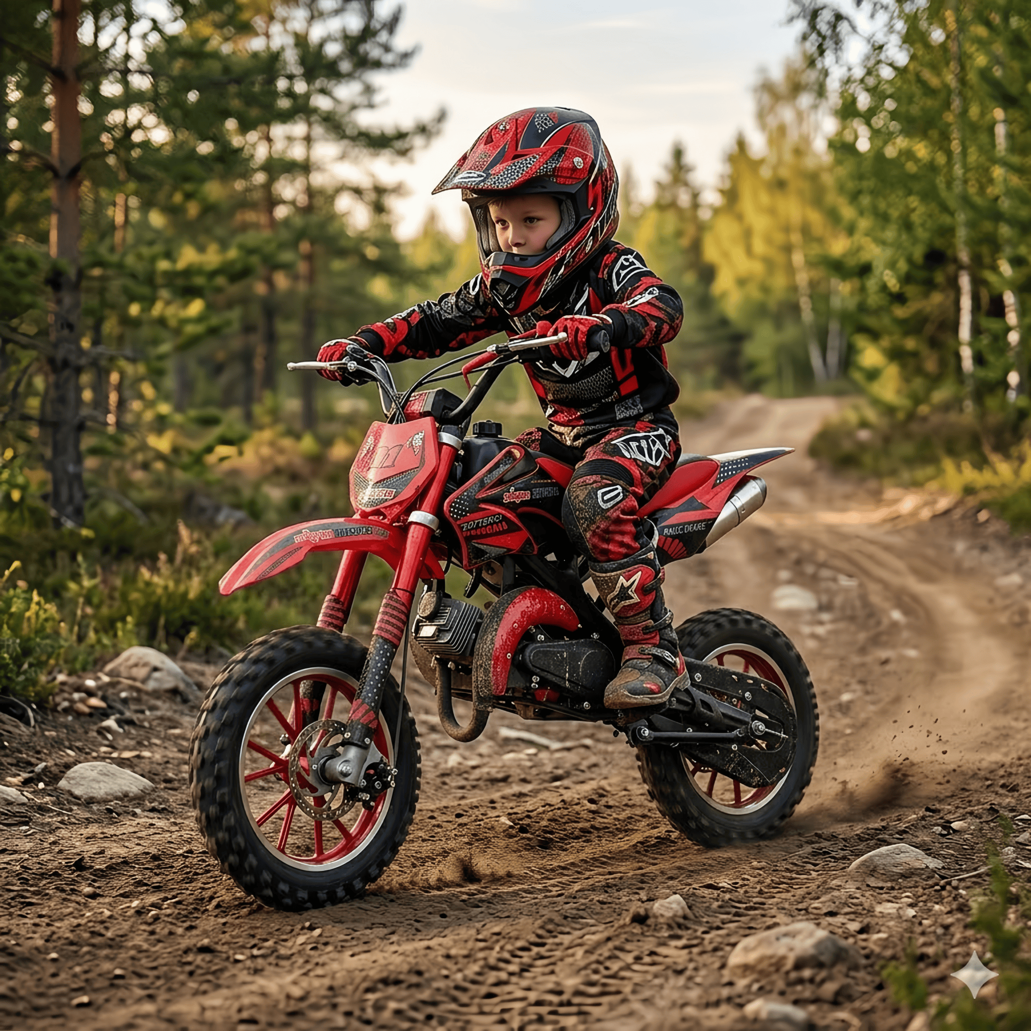 Epicord 50cc Kid Dirt Bike,2-Stroke Gas Mini Bike for Kids 8-14 Shock Absorption,Pull Start,Max Speed 40 MPH, 160 lb Capacity,Red