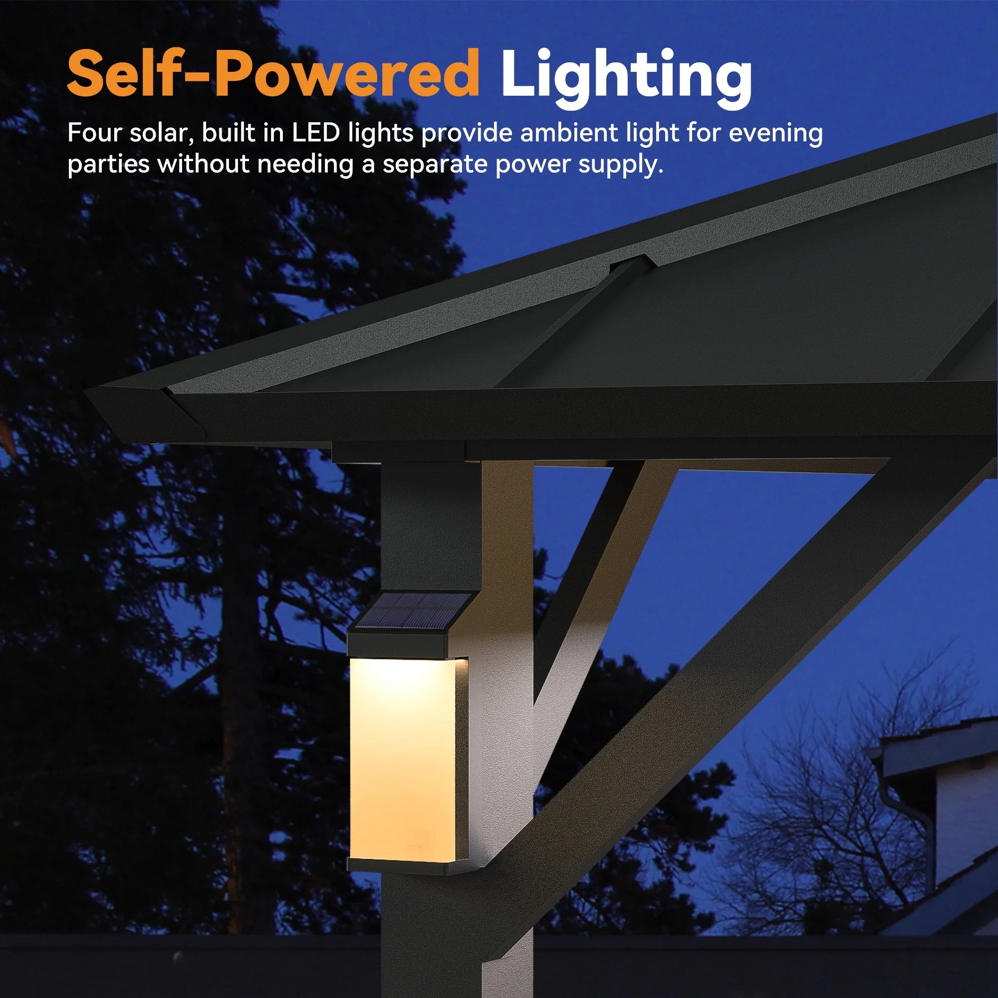 10’ x 10’ Hardtop Metal Gazebo with Modern Shade, Featuring 4 LED Lights, Outdoor Pavilion with Galvanized Steel Roof and Frame, Ideal Patio Gazebo for Backyard, Deck, Garden, and Lawn