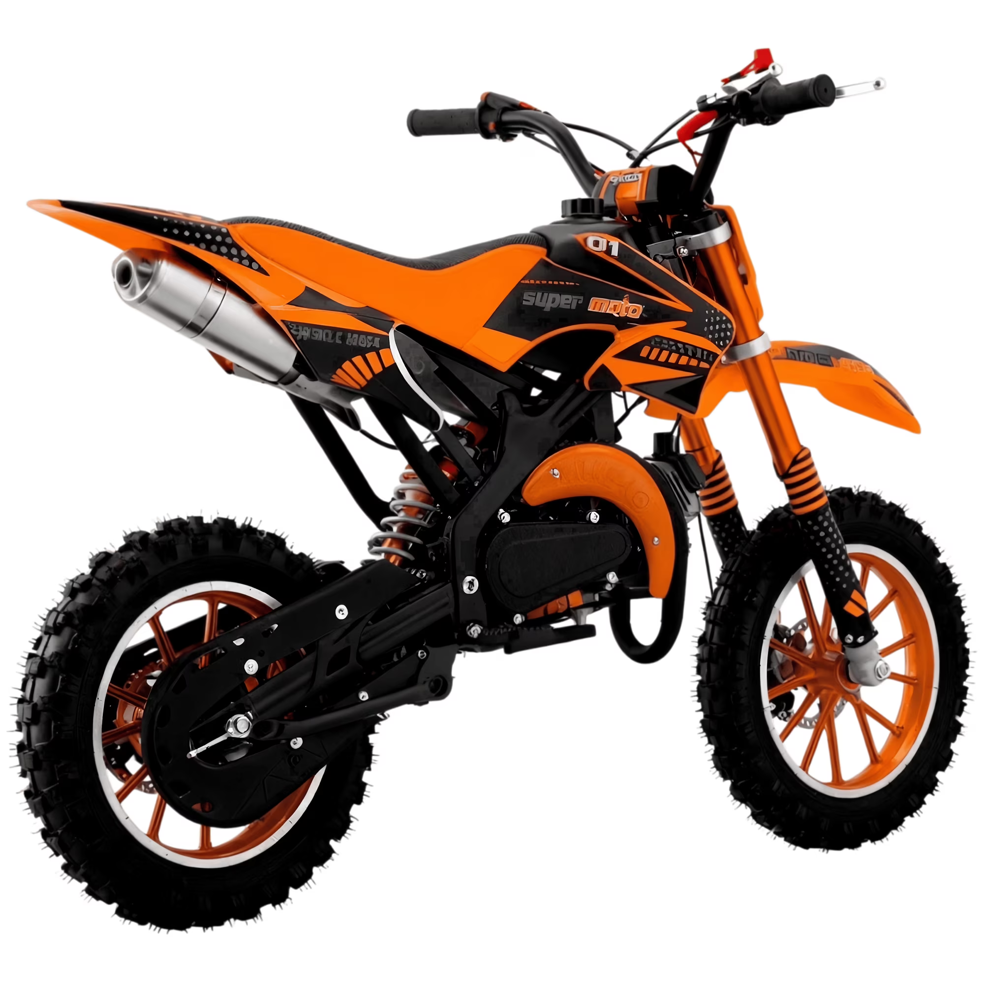 Ktoebyco 49cc Kids Dirt Bike for Ages Ages 7-13, Gasoline Powered 2-Stroke 1-Seater Mini Motorcycle, 1.5L Fuel Tank,Orange