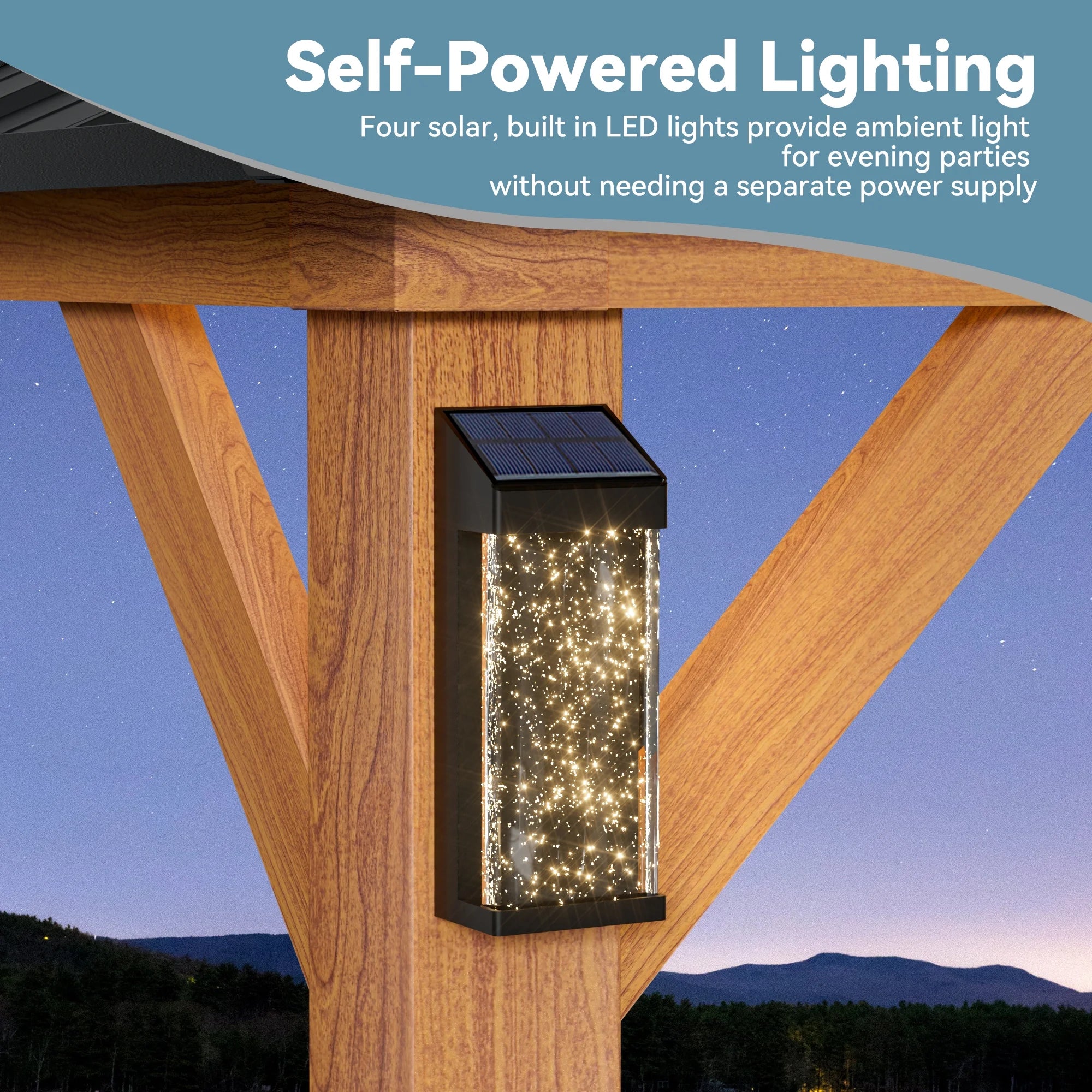 Modern Shade 12'x16' Hard Top Gazebo W/ Solar LED light