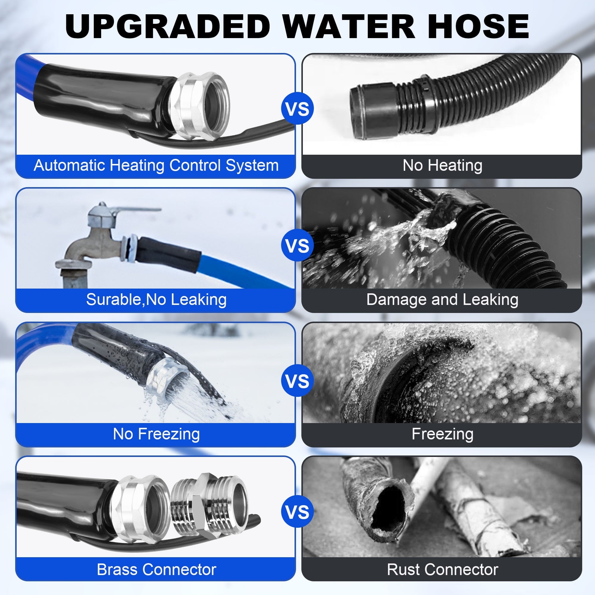 Ktoebyco 30FT Heated Water Hose for RV, Self-Regulating Anti-Freeze Hose -45°F, Lead & BPA Free