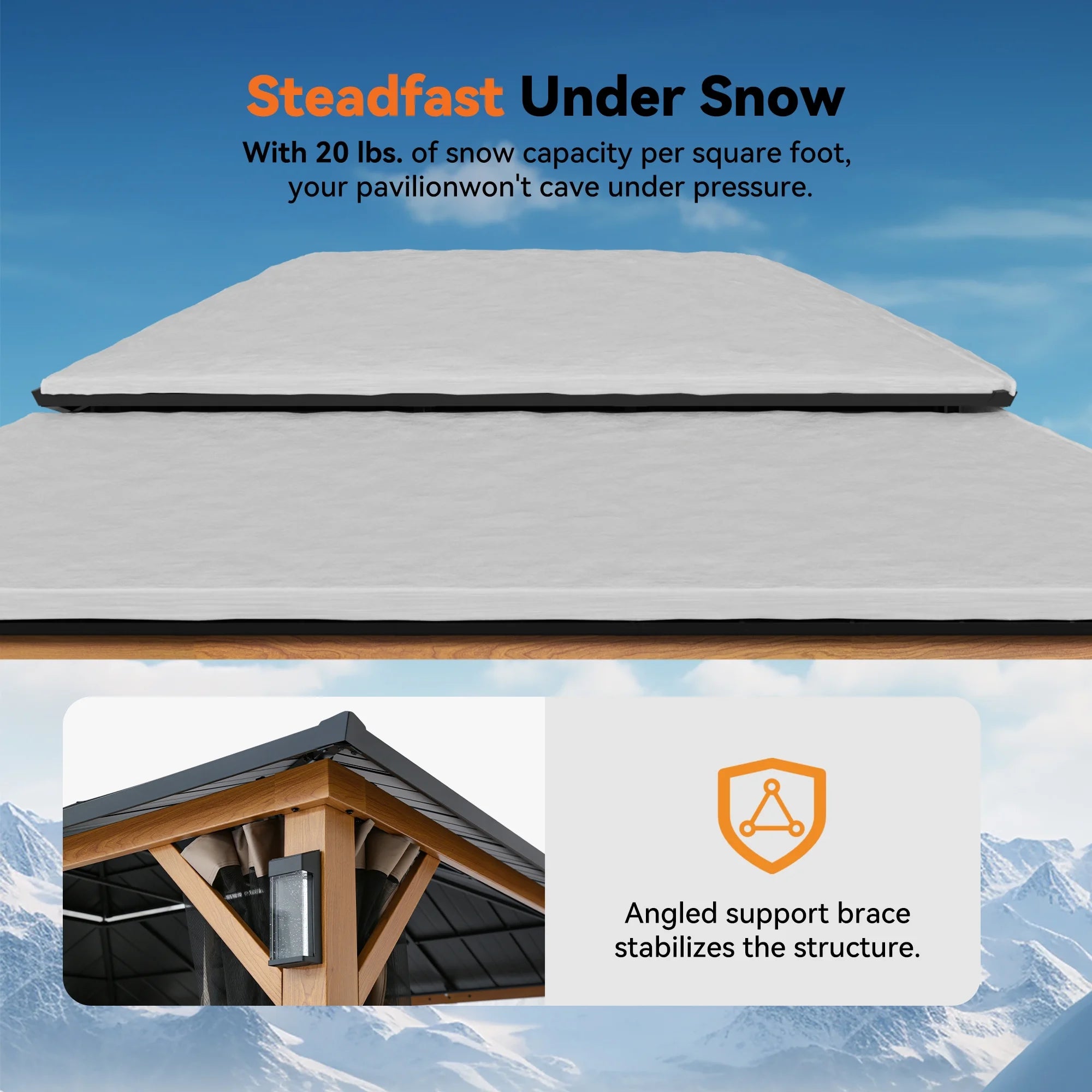 Modern Shade 12'x16' Hard Top Gazebo W/ Solar LED light