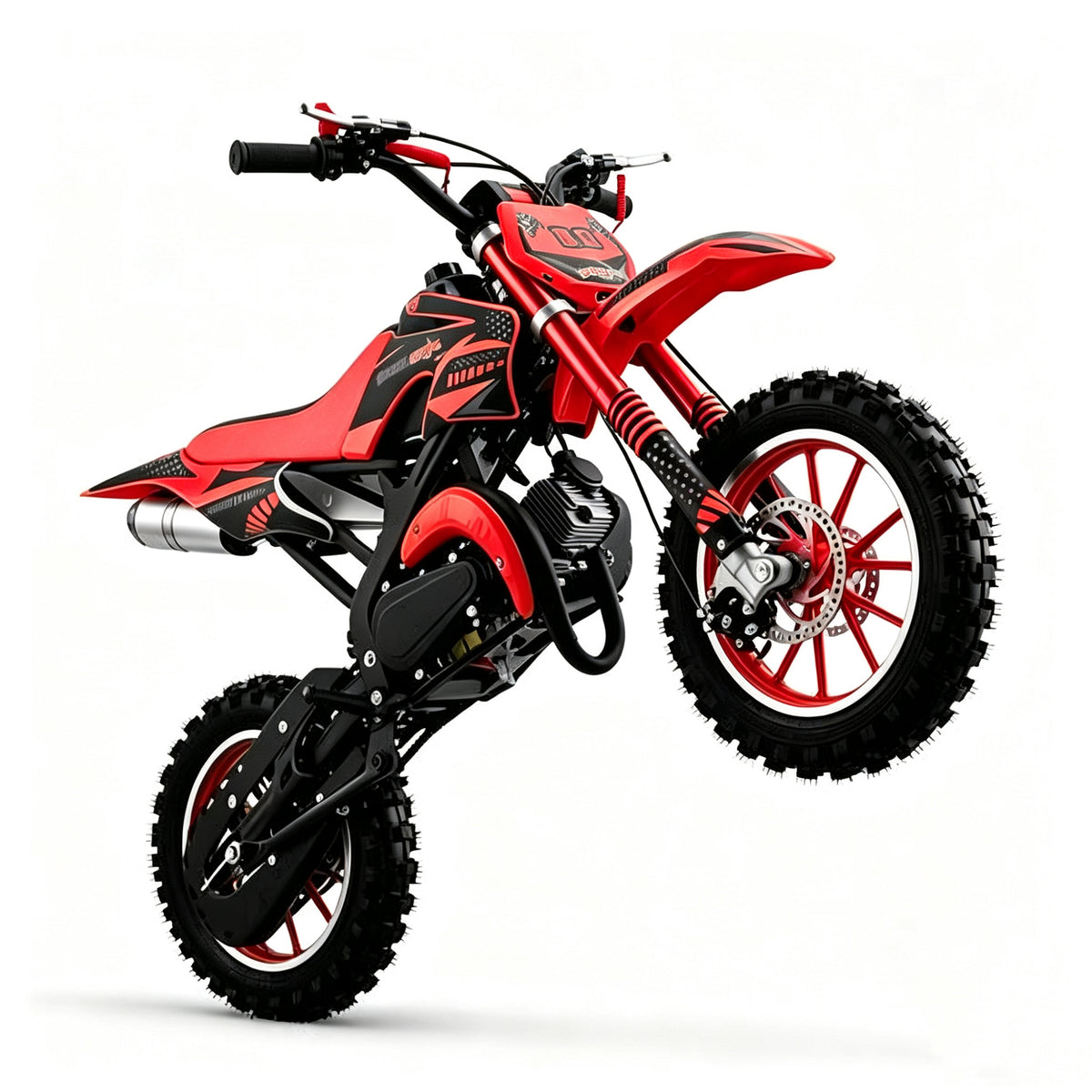 Gpower 49cc Dirt Bike for Kids 6-15,2-Stroke Gas Powered Mini Dirt Bike,1.5L Fuel Capacity,1-Seater,Red