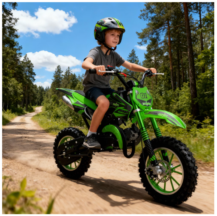 Ktoebyco 49cc Kids Dirt Bike for Ages 13-17, Gasoline Powered 2-Stroke 1-Seater Mini Motorcycle, 1.5L Fuel Tank,Green