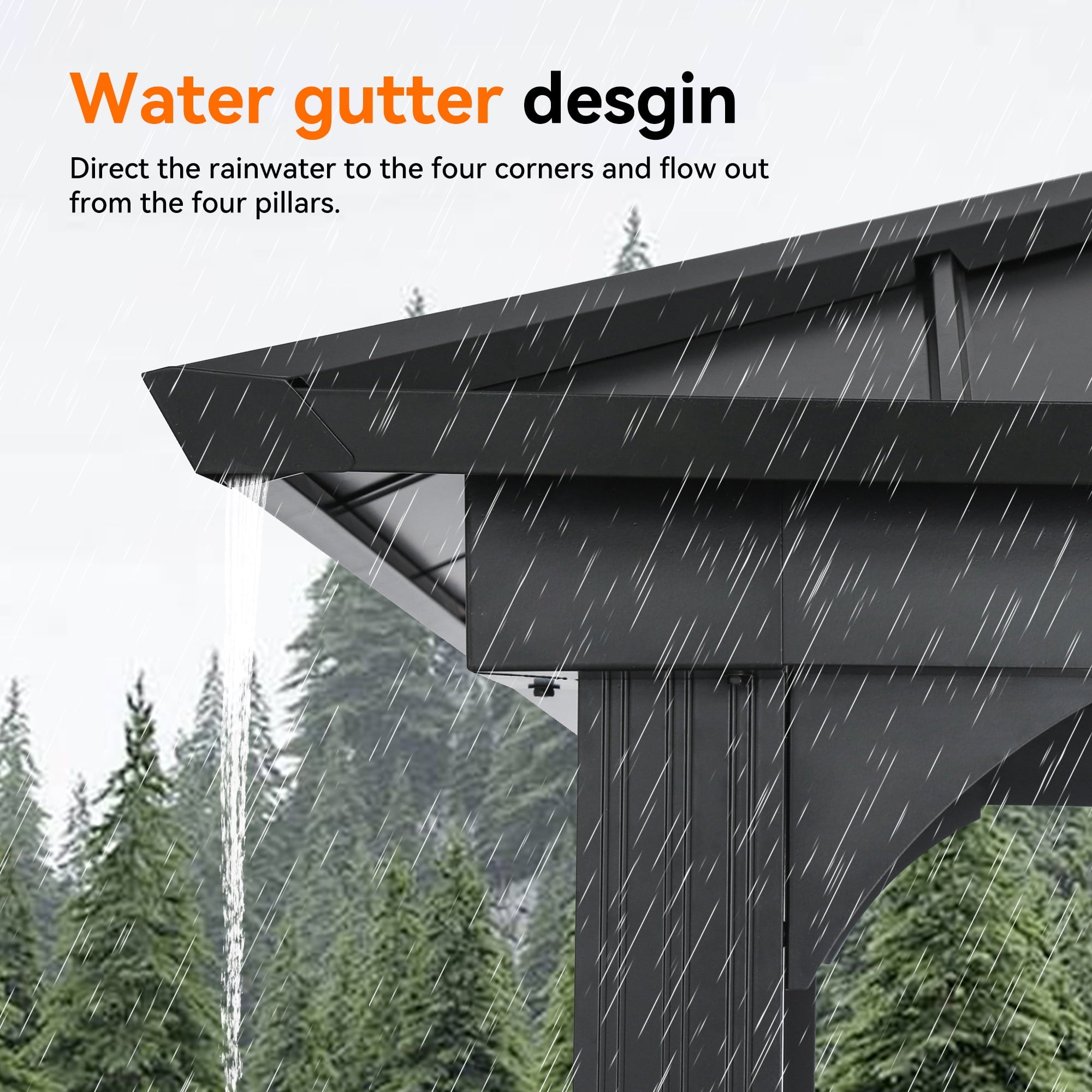 Modern Shade 6’ x 8’ Aluminum Grill Gazebo with Modern Shade Design, Equipped with Shelves, Ceiling Hook, and Galvanized Steel Roof for Enhanced Patio, Lawn, or Backyard Deck BBQ Experience