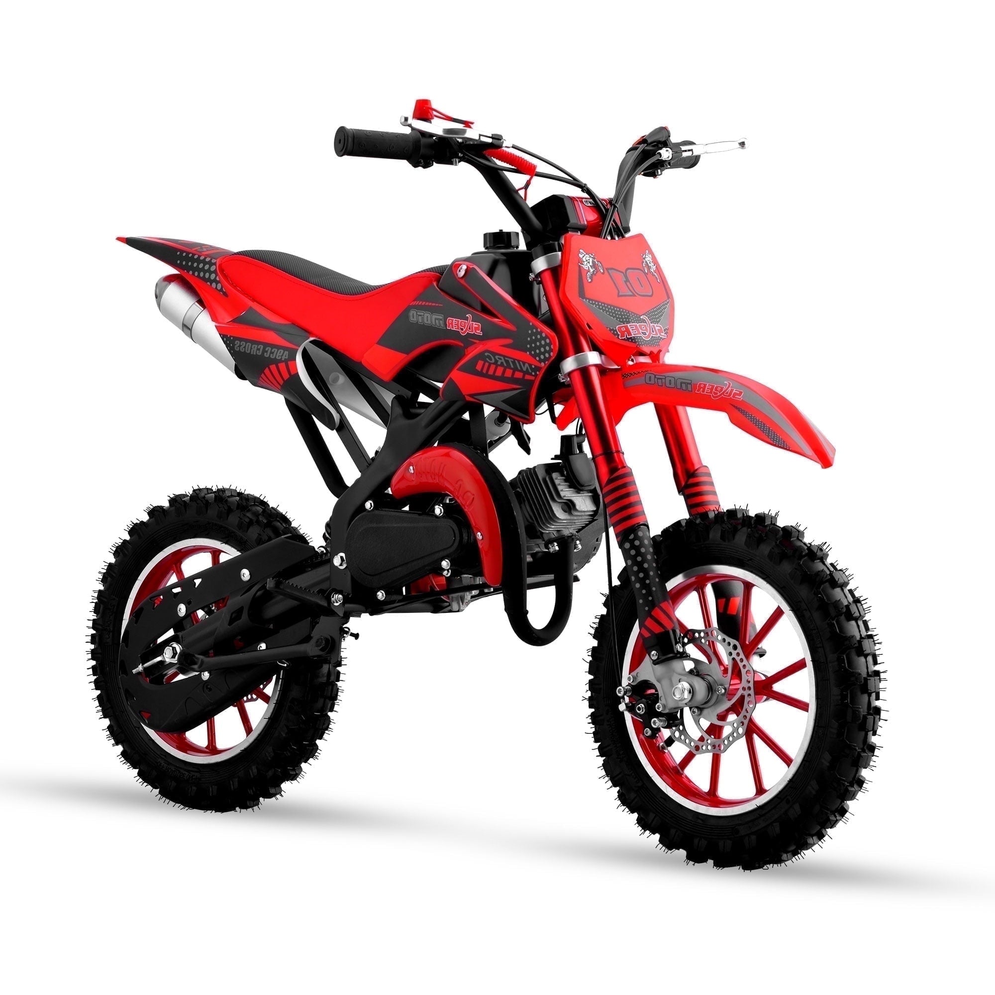 Gpower 49cc Dirt Bike for Kids 6-15,2-Stroke Gas Powered Mini Dirt Bike,1.5L Fuel Capacity,1-Seater,Red