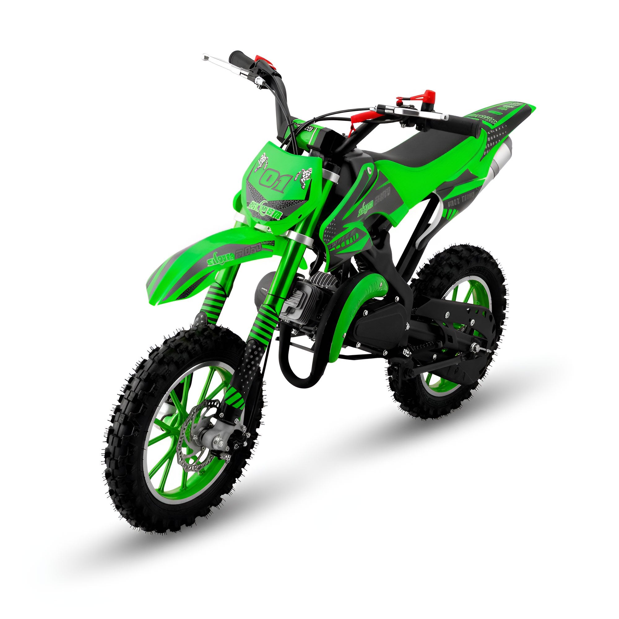 Ktoebyco Dirt Bike 49cc 2-Stroke Gas Mini Motorcycle for Kids Green