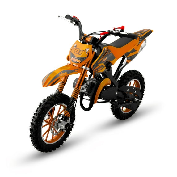 Ktoebyco Dirt Bike 49cc 2-Stroke Gas Mini Motorcycle for Kids Orange