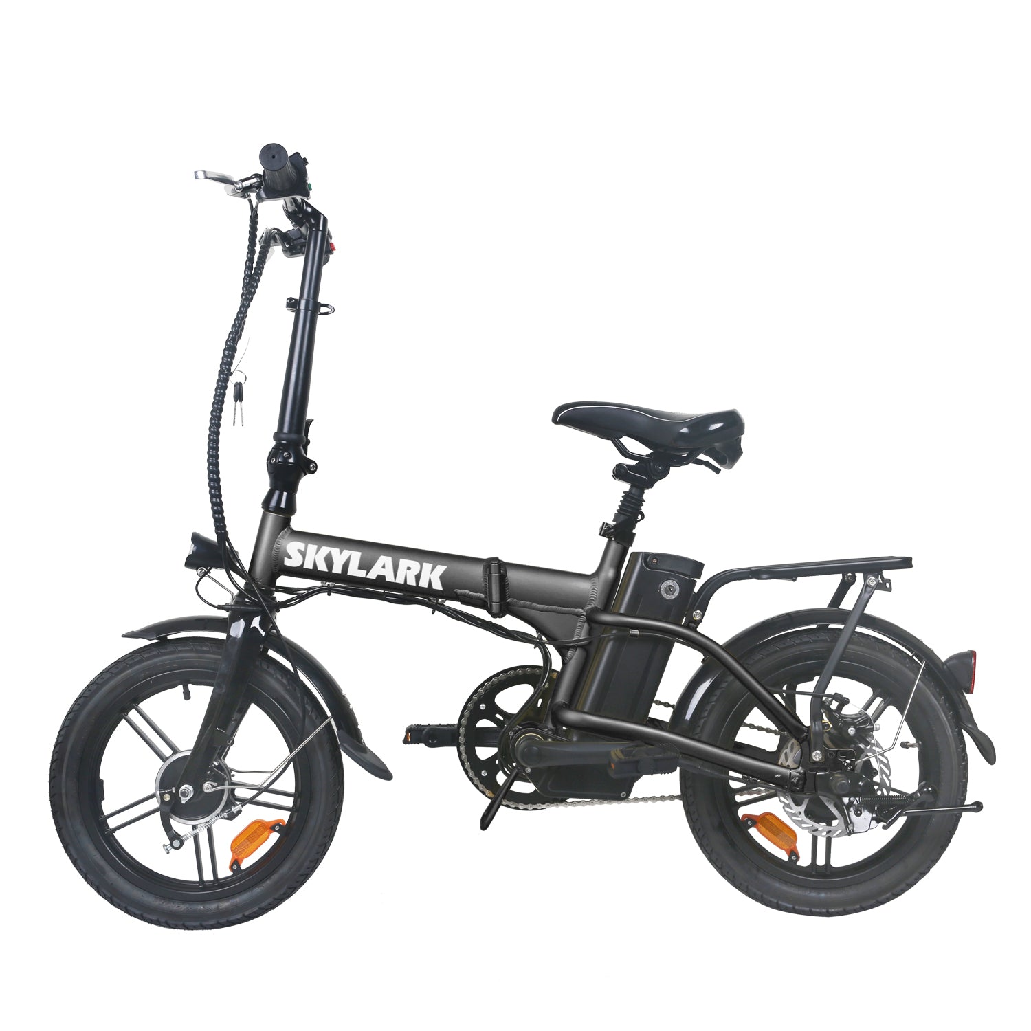 Ktoebyco Skylark 16" Foldable Electric Bike, 350W Motor, 36V10AH Battery- Black