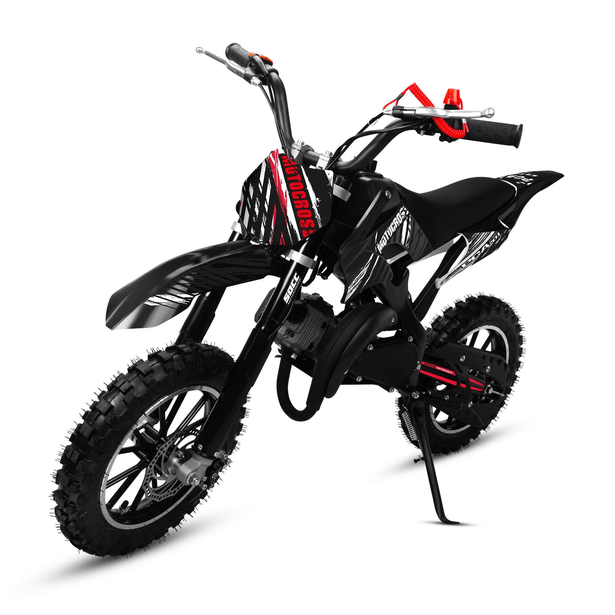 Gpower Gasoline 49cc Dirt Bike for Kids 6-15,2-Stroke off Road Motorized Dirt Bike,Black