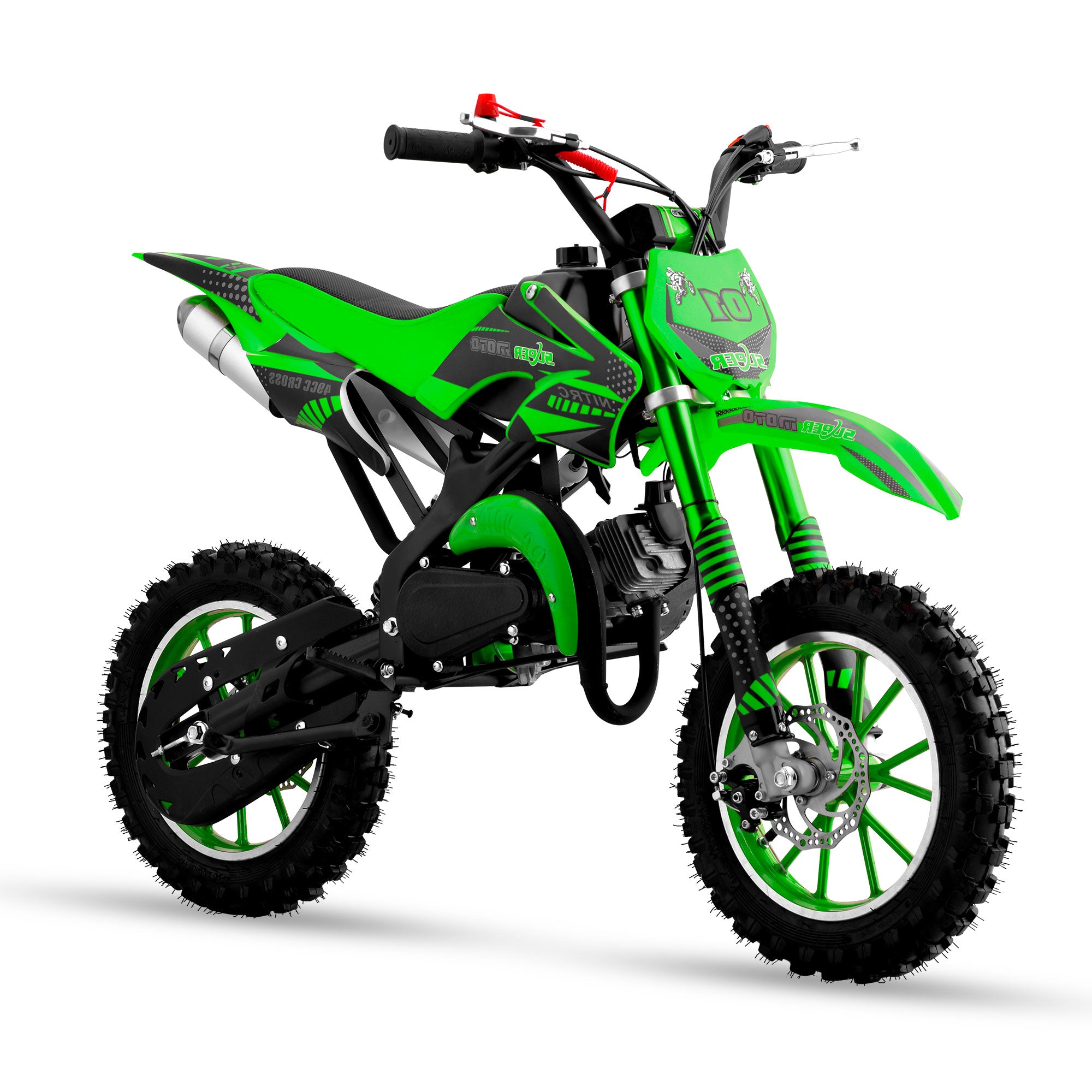 Gpower Gasoline 49cc Dirt Bike for Kids 6-15,2-Stroke Gas Power Mini Dirt Bike,Green
