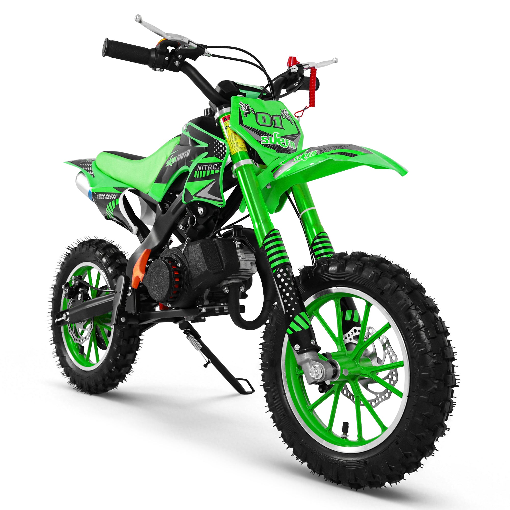 Gpower 49cc Dirt Bike for Kids 6-15,2-Stroke Gas Powered Mini Dirt Bike,1.5L Fuel Capacity,1-Seater,Green