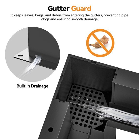 FONA 10'x12' Aluminum Louvered Pergola, Adjustable Roof, USB Charging, Black for Patio