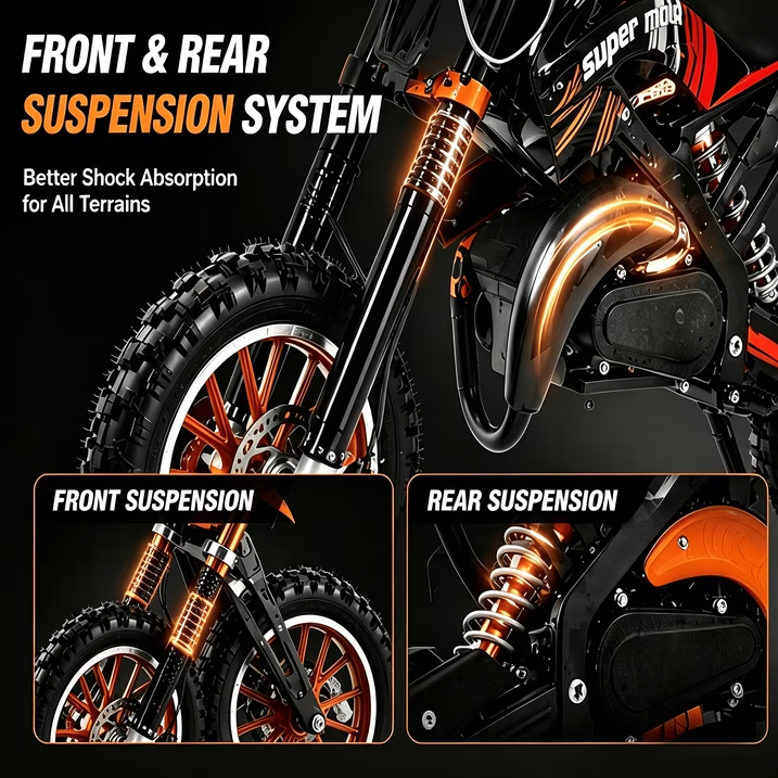 Ktoebyco 49cc Kids Dirt Bike for Ages Ages 7-13, Gasoline Powered 2-Stroke 1-Seater Mini Motorcycle, 1.5L Fuel Tank,Orange