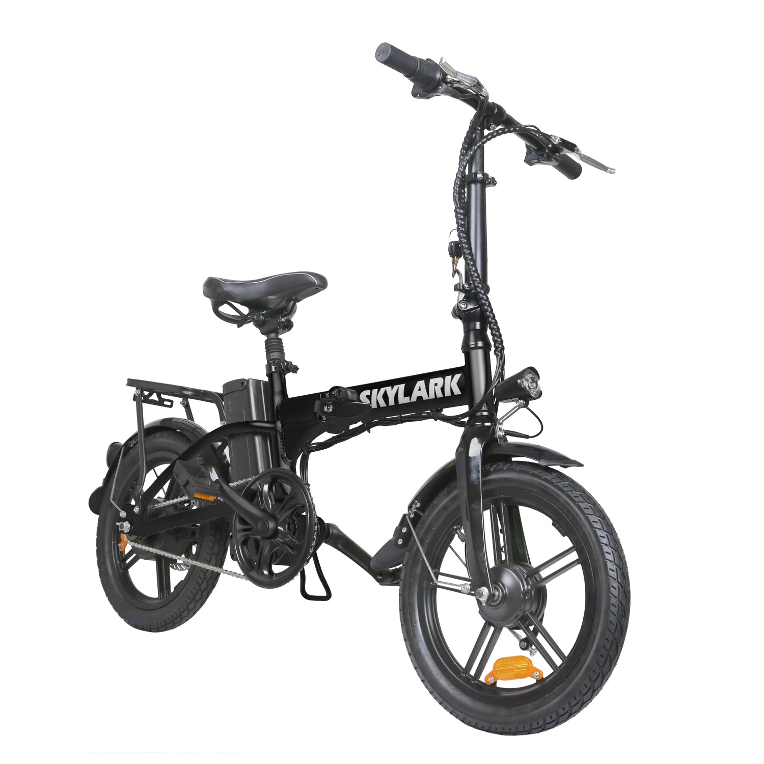 Ktoebyco Skylark 16" Foldable Electric Bike, 350W Motor, 36V10AH Battery- Black