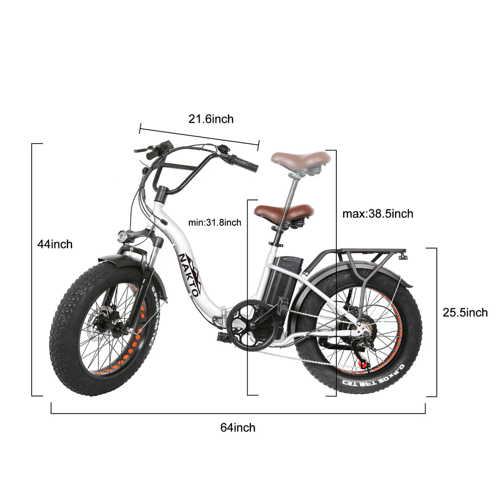 KTOEBYCO Foldable Electric Mountain Bike for Adult 20",Peak 1000W,Fat Tire,48V 12AH,UL2849