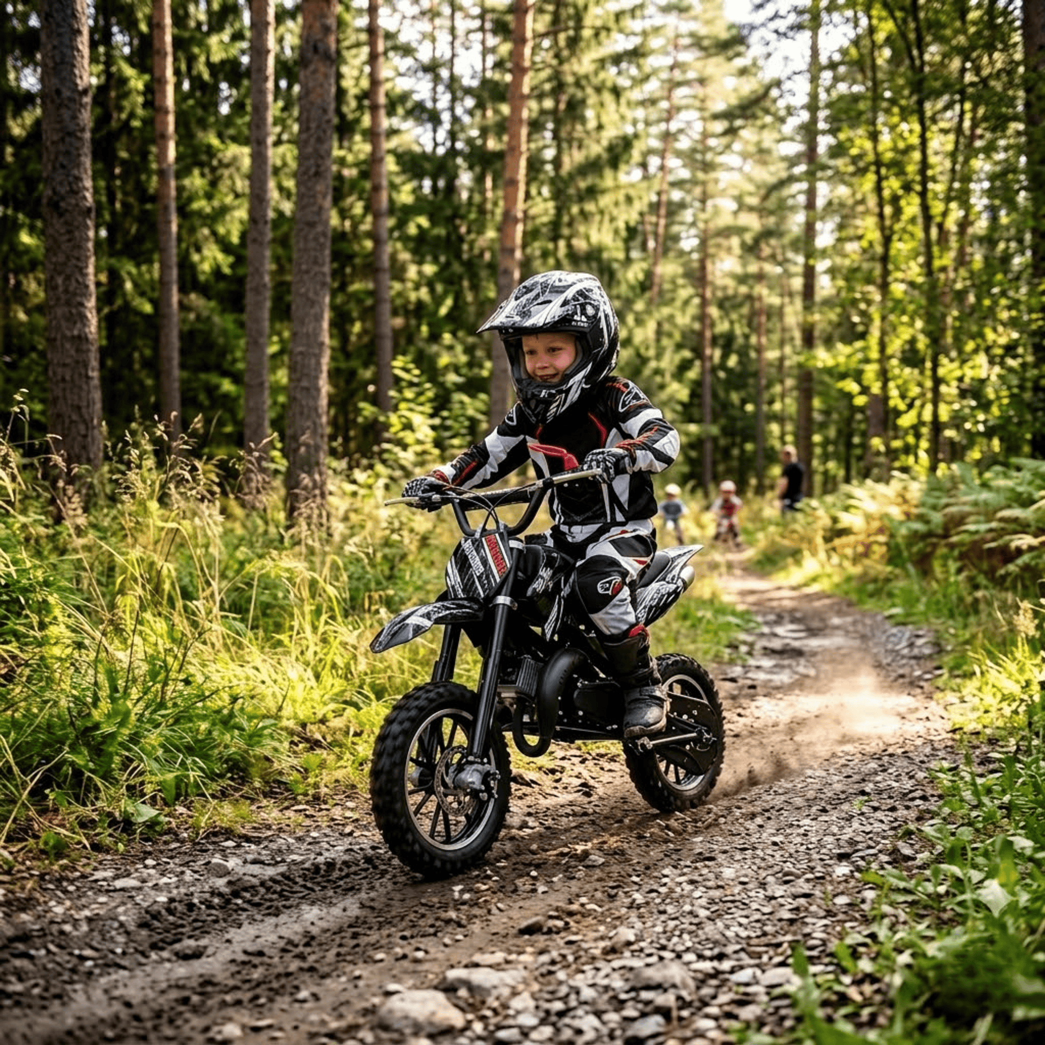 Epicord 50cc Kid Dirt Bike,2-Stroke Gas Mini Bike for Kids 8-14 Shock Absorption,Pull Start,Max Speed 40 MPH, 160 lb Capacity,Black