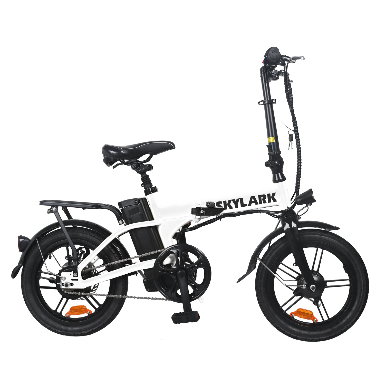 Ktoebyco Skylark 16" Foldable Electric Bike, 350W Motor, 36V10AH Battery- White