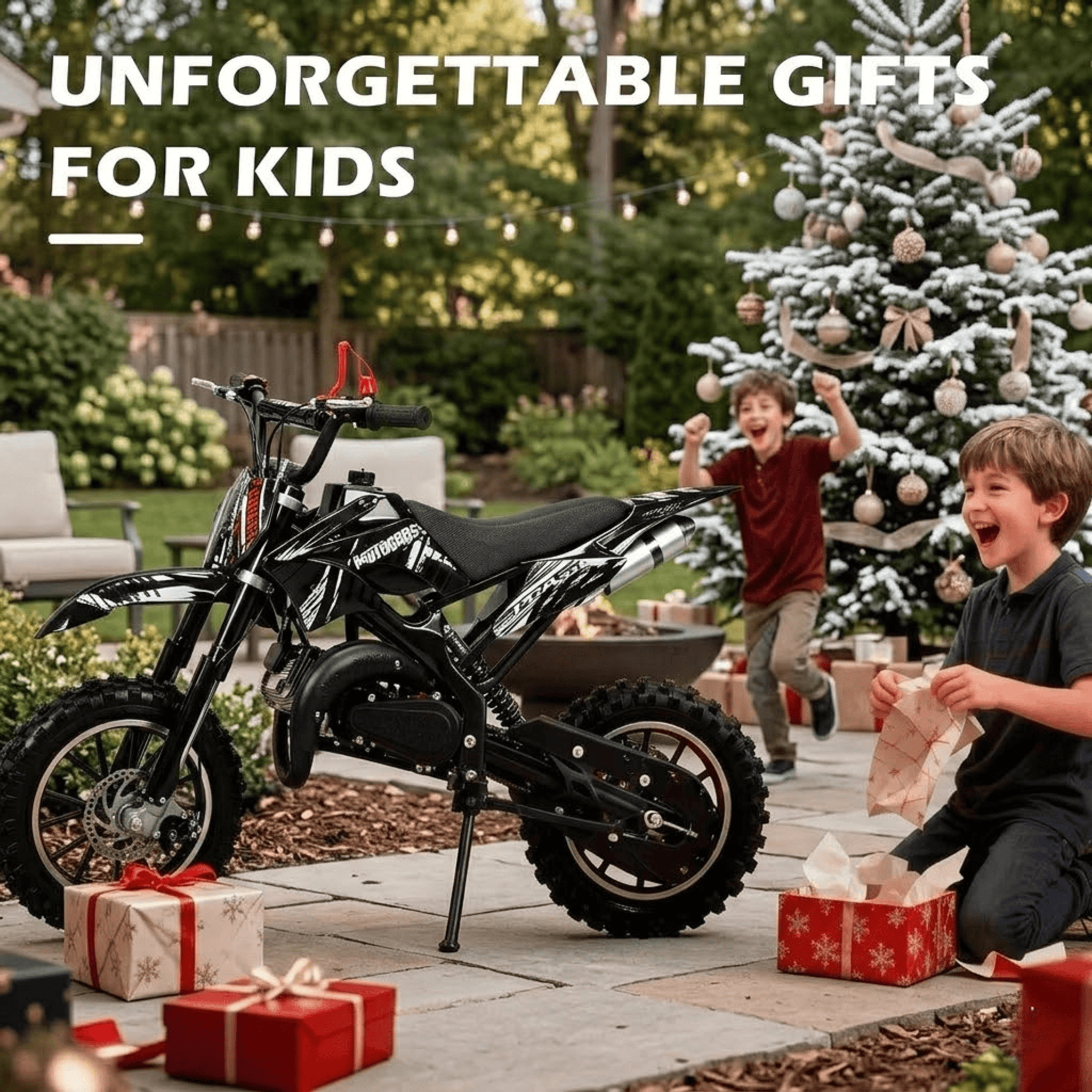 Epicord 50cc Kid Dirt Bike,2-Stroke Gas Mini Bike for Kids 8-14 Shock Absorption,Pull Start,Max Speed 40 MPH, 160 lb Capacity,Black
