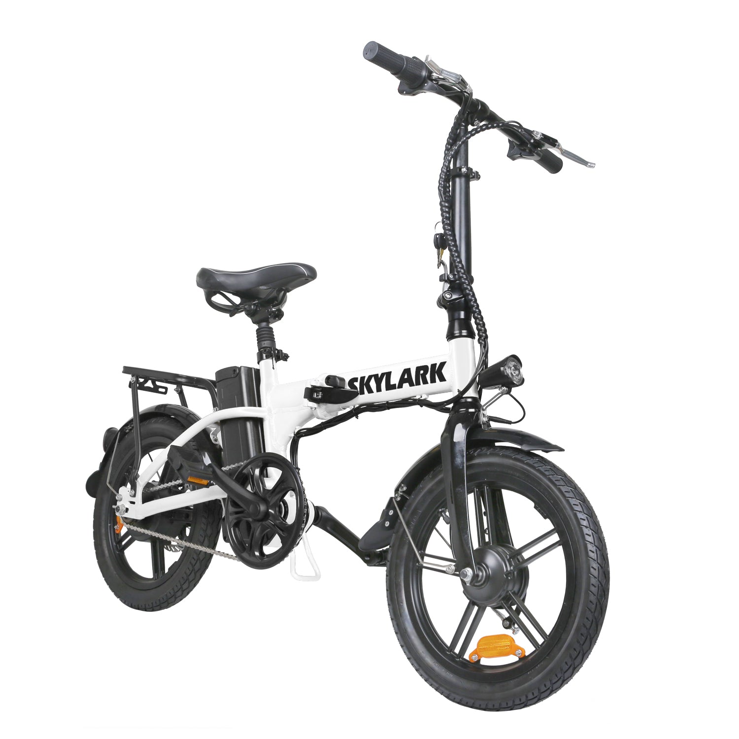 Ktoebyco Skylark 16" Foldable Electric Bike, 350W Motor, 36V10AH Battery- White