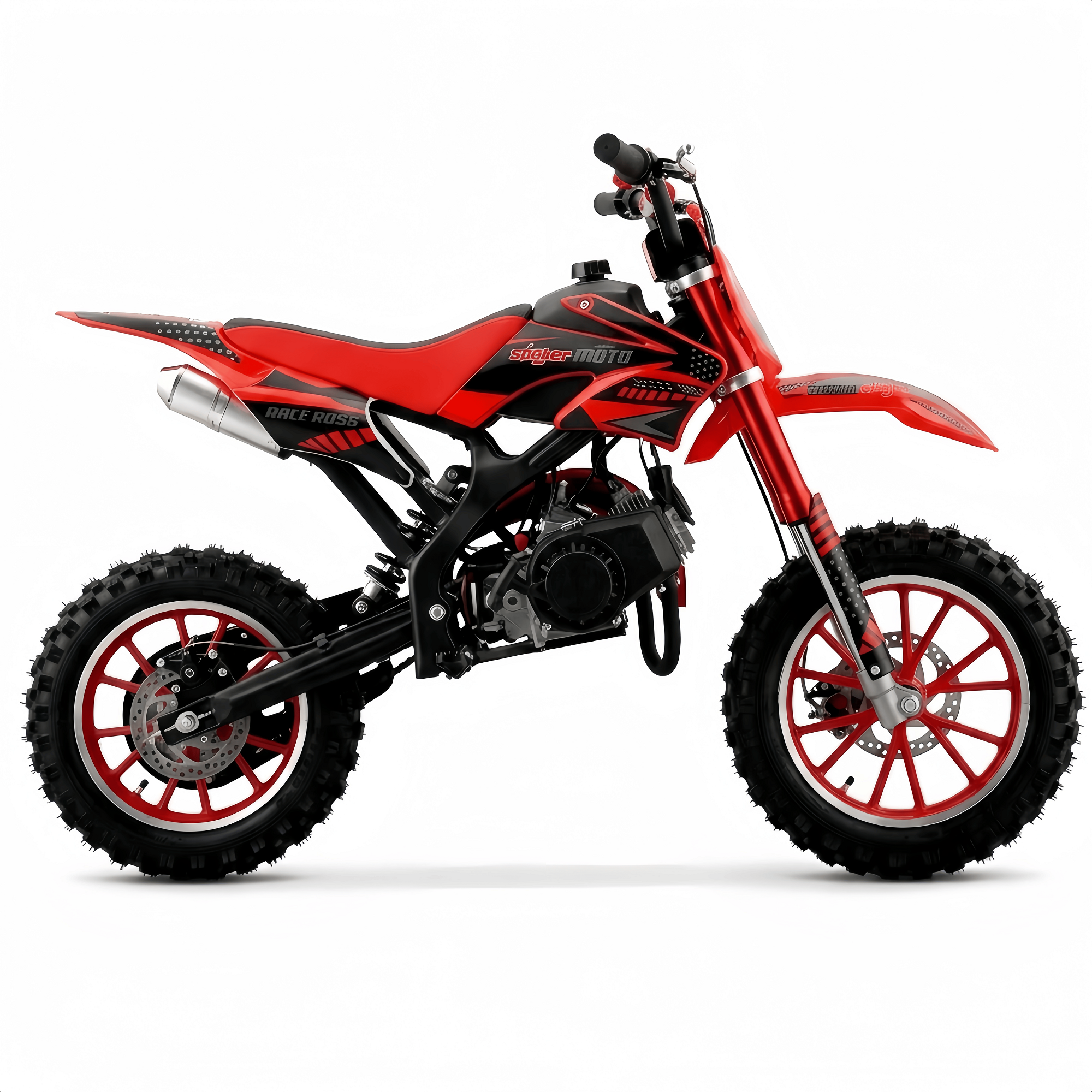 Epicord 50cc Kid Dirt Bike,2-Stroke Gas Mini Bike for Kids 8-14 Shock Absorption,Pull Start,Max Speed 40 MPH, 160 lb Capacity,Red