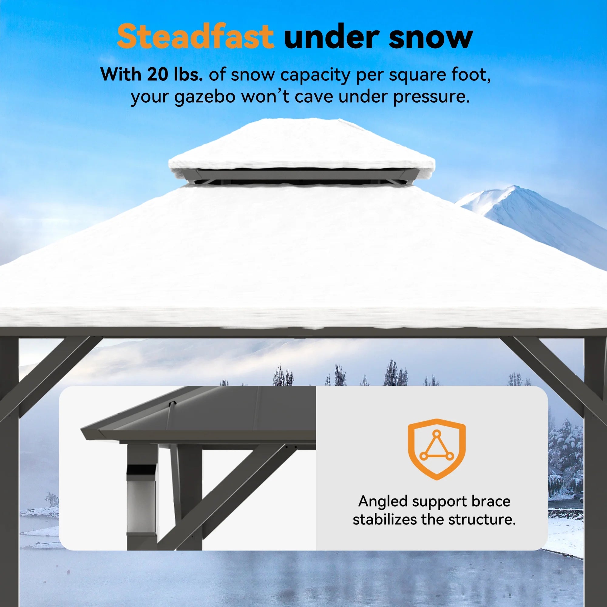 10' x 10' Hardtop Metal Gazebo with Modern Shade, Featuring