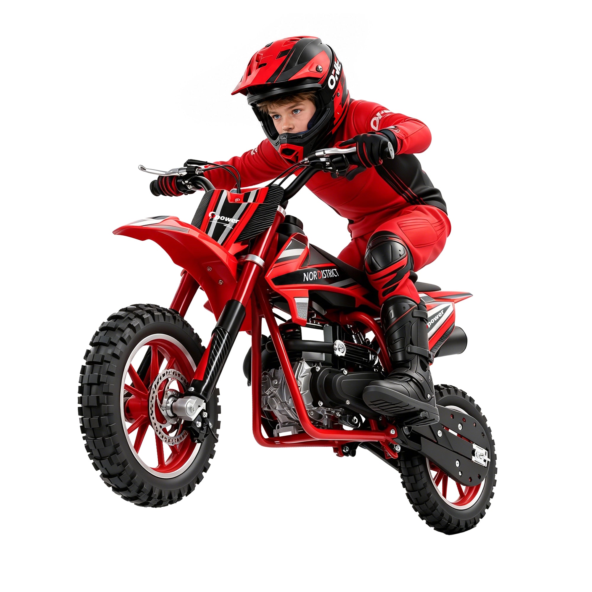 Gpower 50cc 4-Stroke Dirt Bike for Kids 13-17, Gas Power Mini Dirt Bike,1-Seater,Red