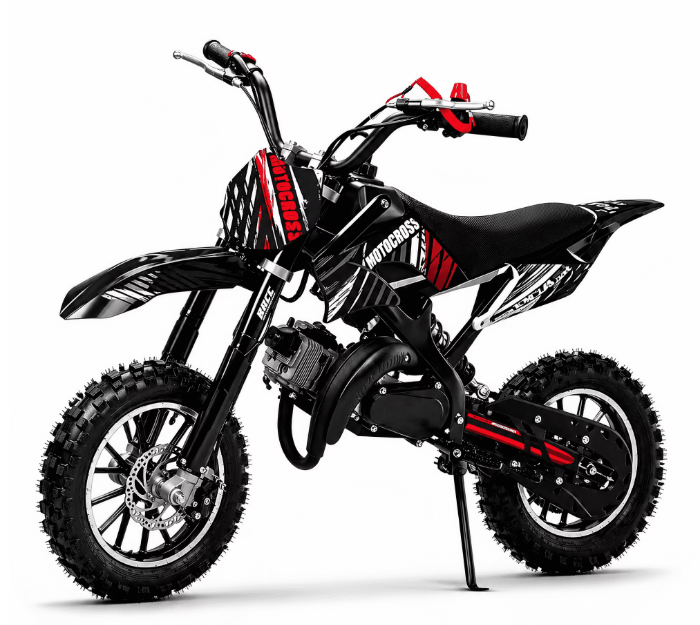 Epicord 50cc Kid Dirt Bike,2-Stroke Gas Mini Bike for Kids 8-14 Shock Absorption,Pull Start,Max Speed 40 MPH, 160 lb Capacity,Black