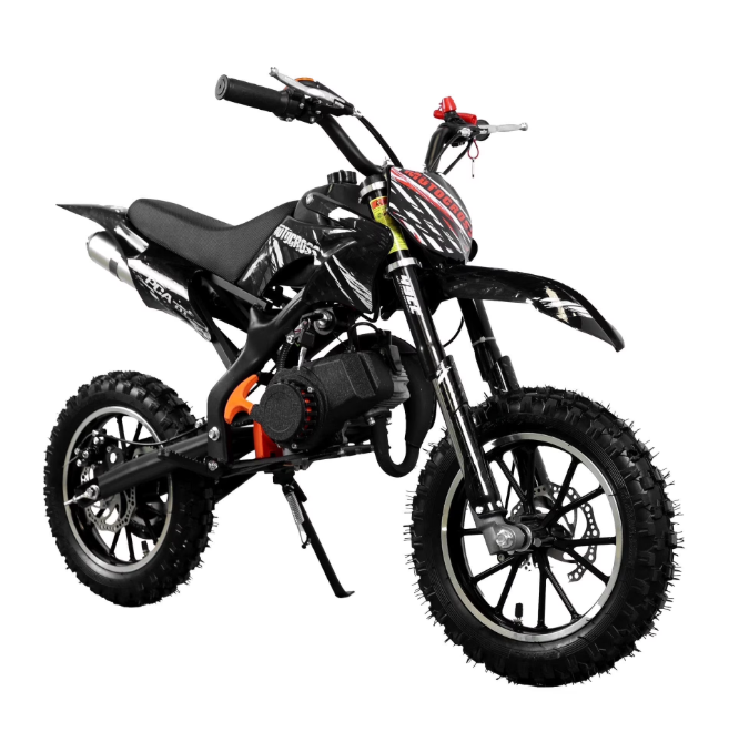 Gpower 49cc Dirt Bike for Kids 6–15, 2-Stroke Gas-Powered Mini Bike, 1-Seater, Black