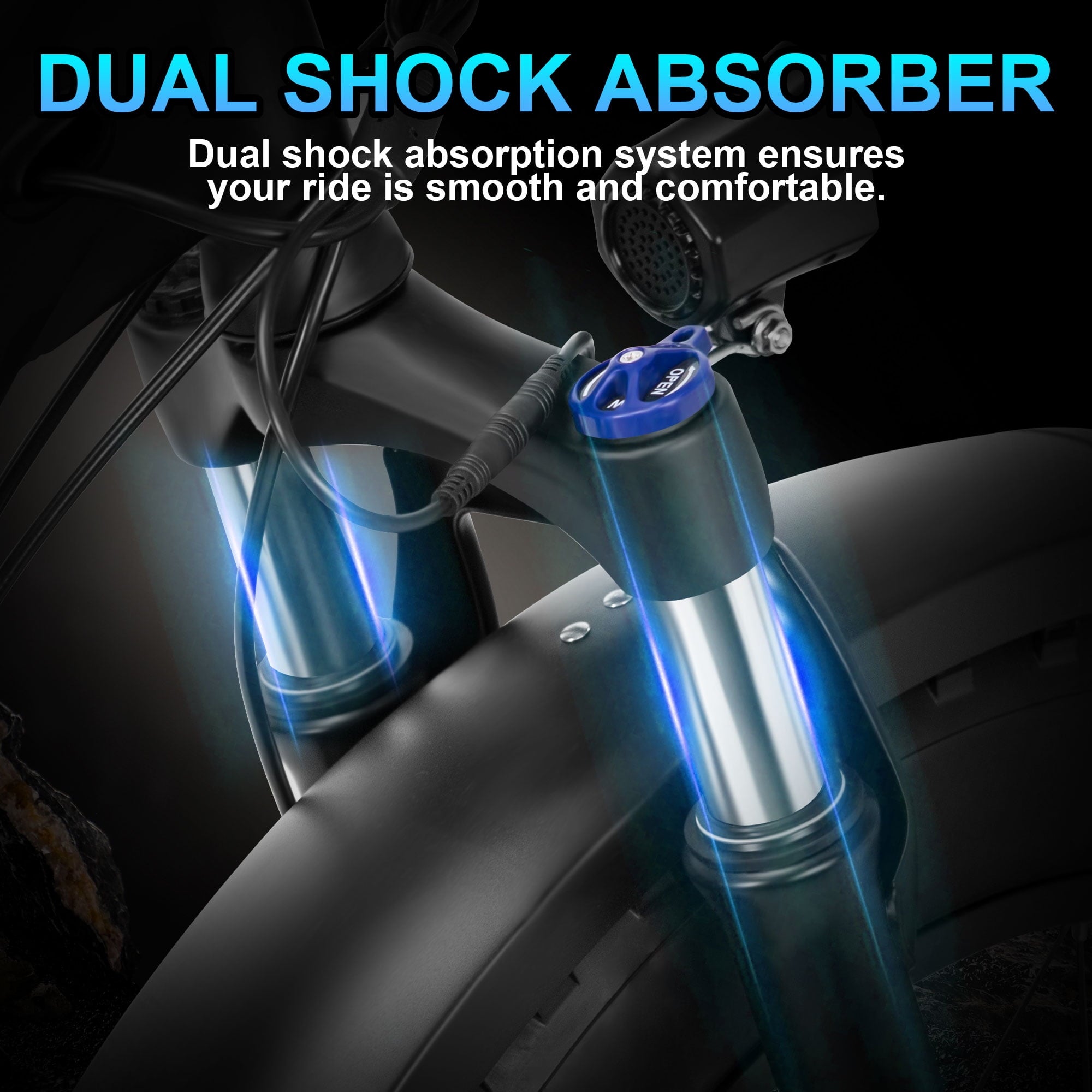 Gpower Foldable Electric Mountain Bike for Adult 20", 750W Motor,Fat Tire,48V 15AH,UL2849,Black