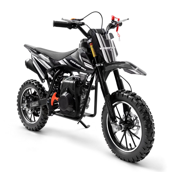 Ktoebyco 50cc Dirt Bike for Kids 6-12,4-Stroke Gas Power Mini Motorcycle,1-Seater,2L Fuel Capacity,Black