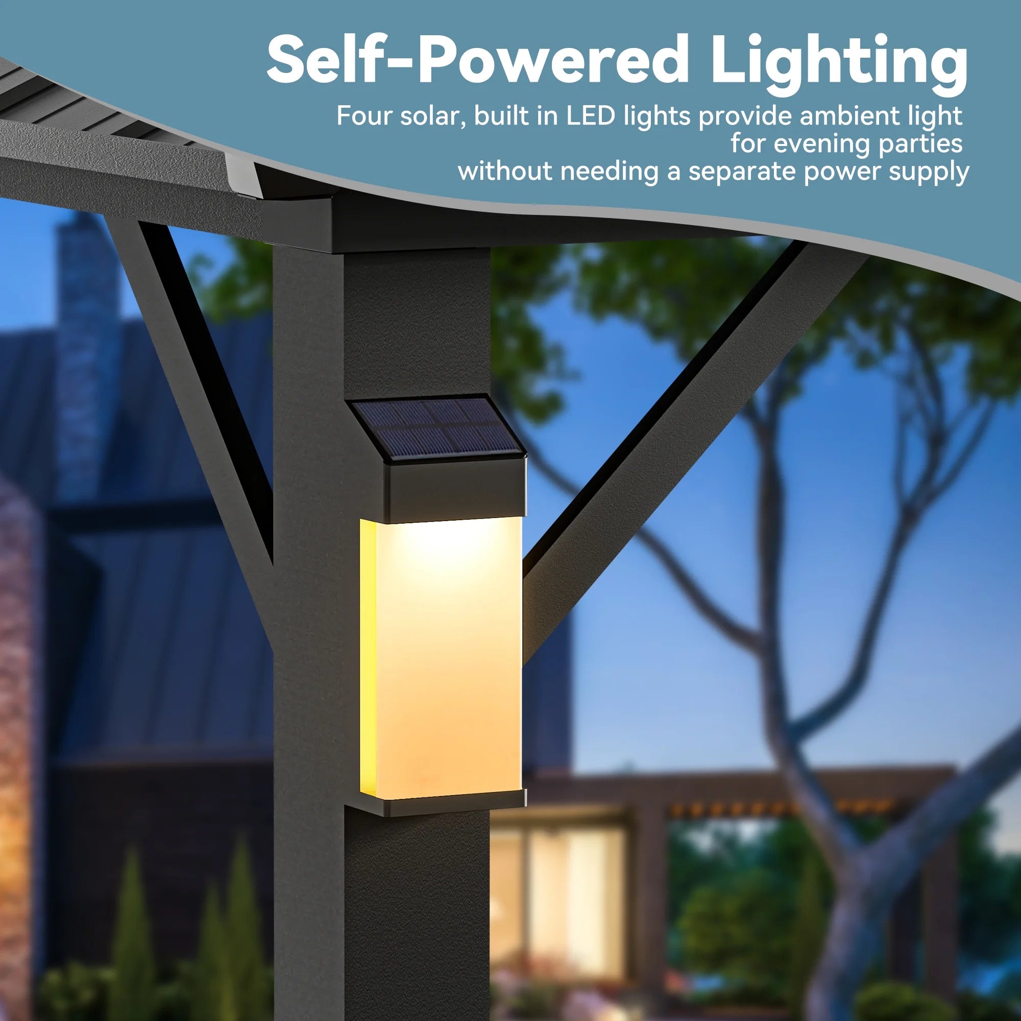 Modern Shade 12'x16' Hard Top Gazebo W/ Solar LED light