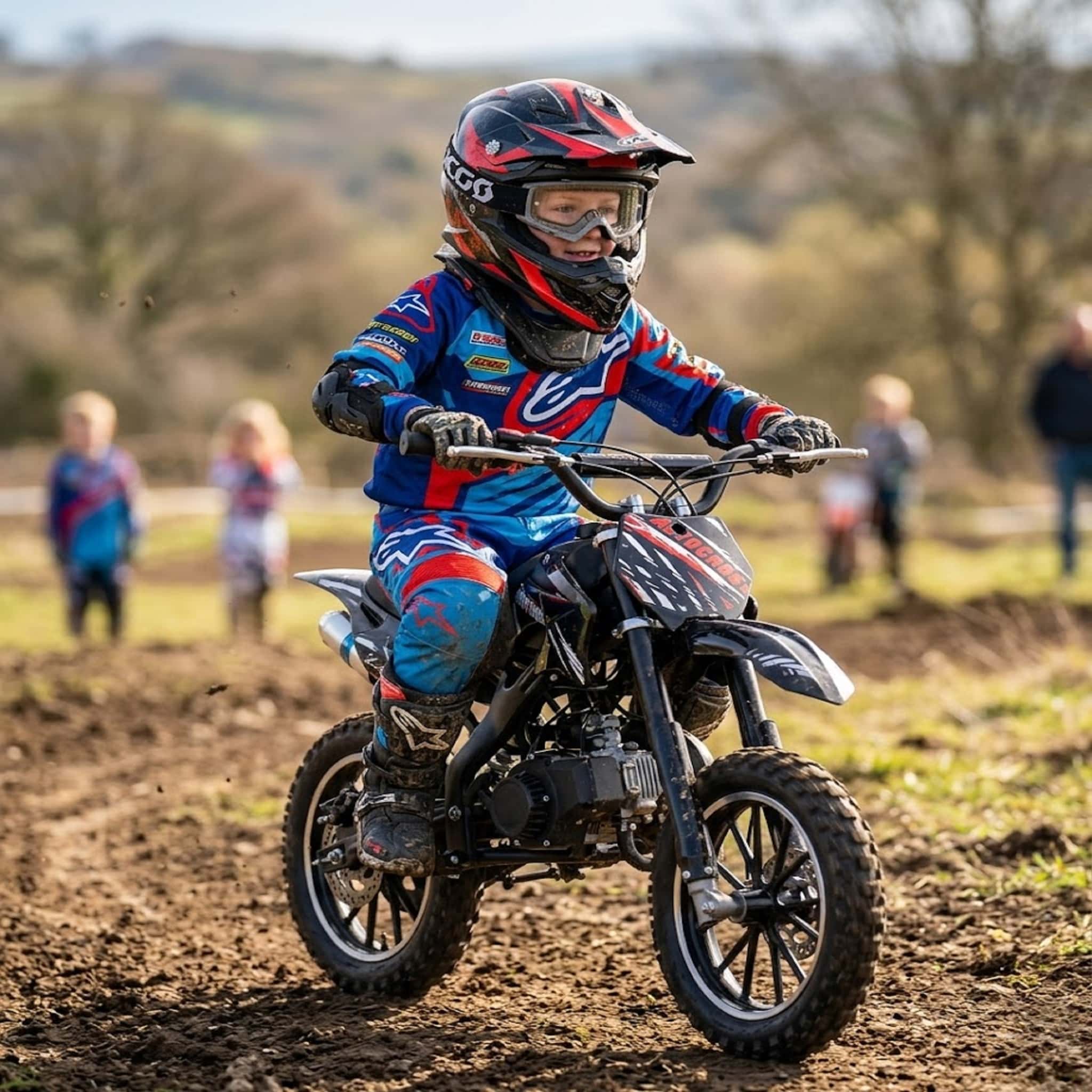 Epicord 50cc Kid Dirt Bike,2-Stroke Gas Mini Bike for Kids 8-14 Shock Absorption,Pull Start,Max Speed 40 MPH, 160 lb Capacity,Black