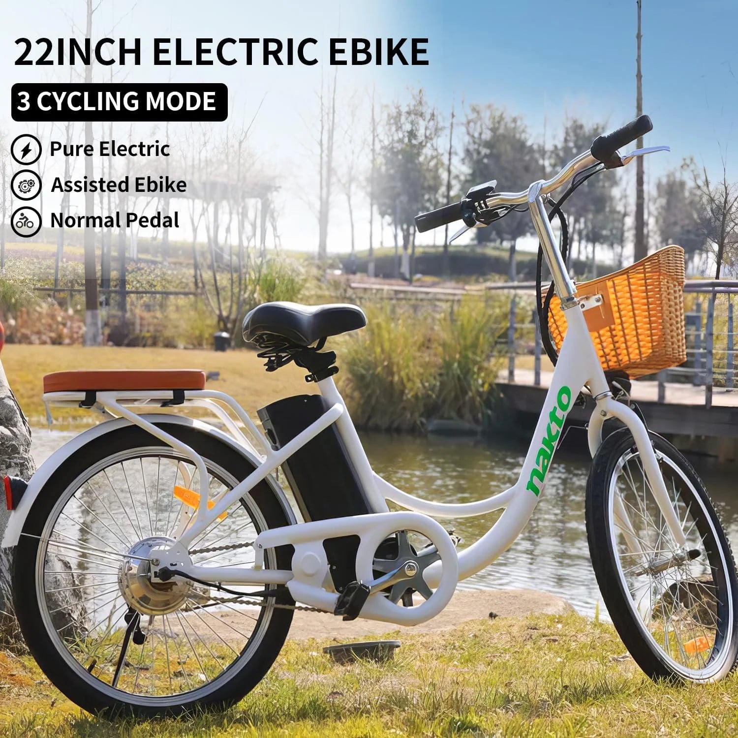 KTOEBYCO Peak 500W Electric Bike for Adults,22"Tire,36V10Ah Lithium Battery up to 30mph City Bike