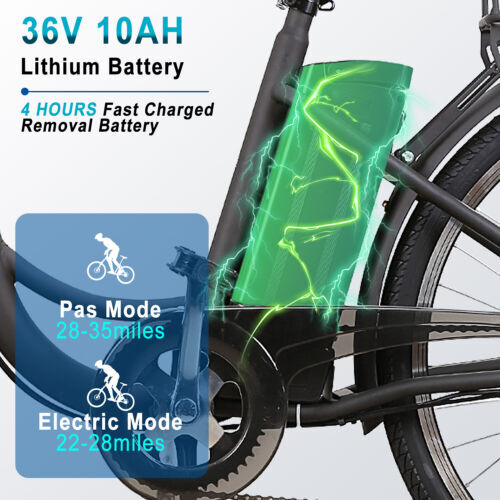 Ktoebyco Camel Series E-Bike V350W 26" for Adult - Shimano 6-Speed - 36V 10A Battery & LED Display