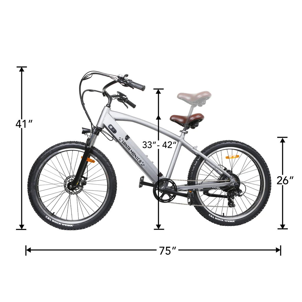 KTOEBYCO Electric City Commuter Bike for Adult 26",48V12A,Peak 750W,up to 60Mile 30MPH,Silver,UL2849