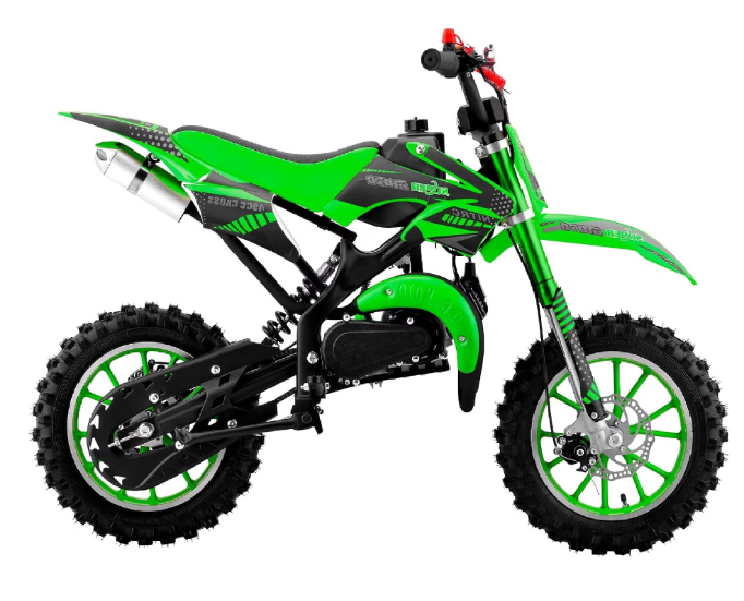 Epicord 50cc Kid Dirt Bike,2-Stroke Gas Mini Bike for Kids 8-14 Shock Absorption,Pull Start,Max Speed 40 MPH, 160 lb Capacity,Green