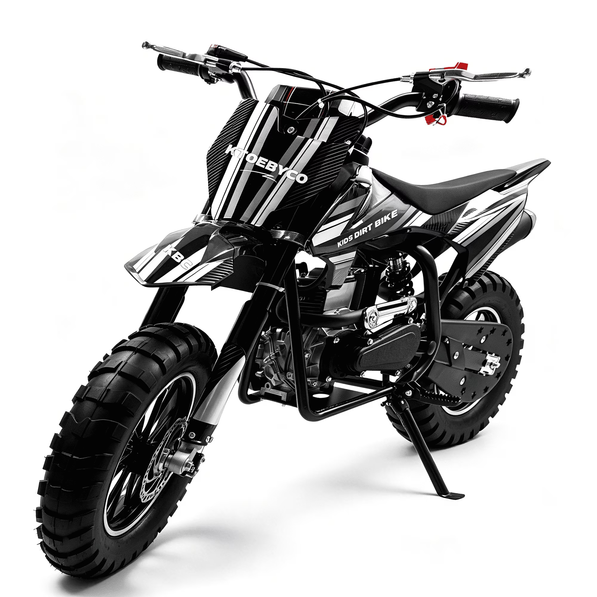 4-Stroke Dirt Bike,50cc Mini Motorcycle Max Speed 25 MPH, 165 lb Capacity with Shock Absorber & Dual Disc Brakes for Kids 13-17,Black