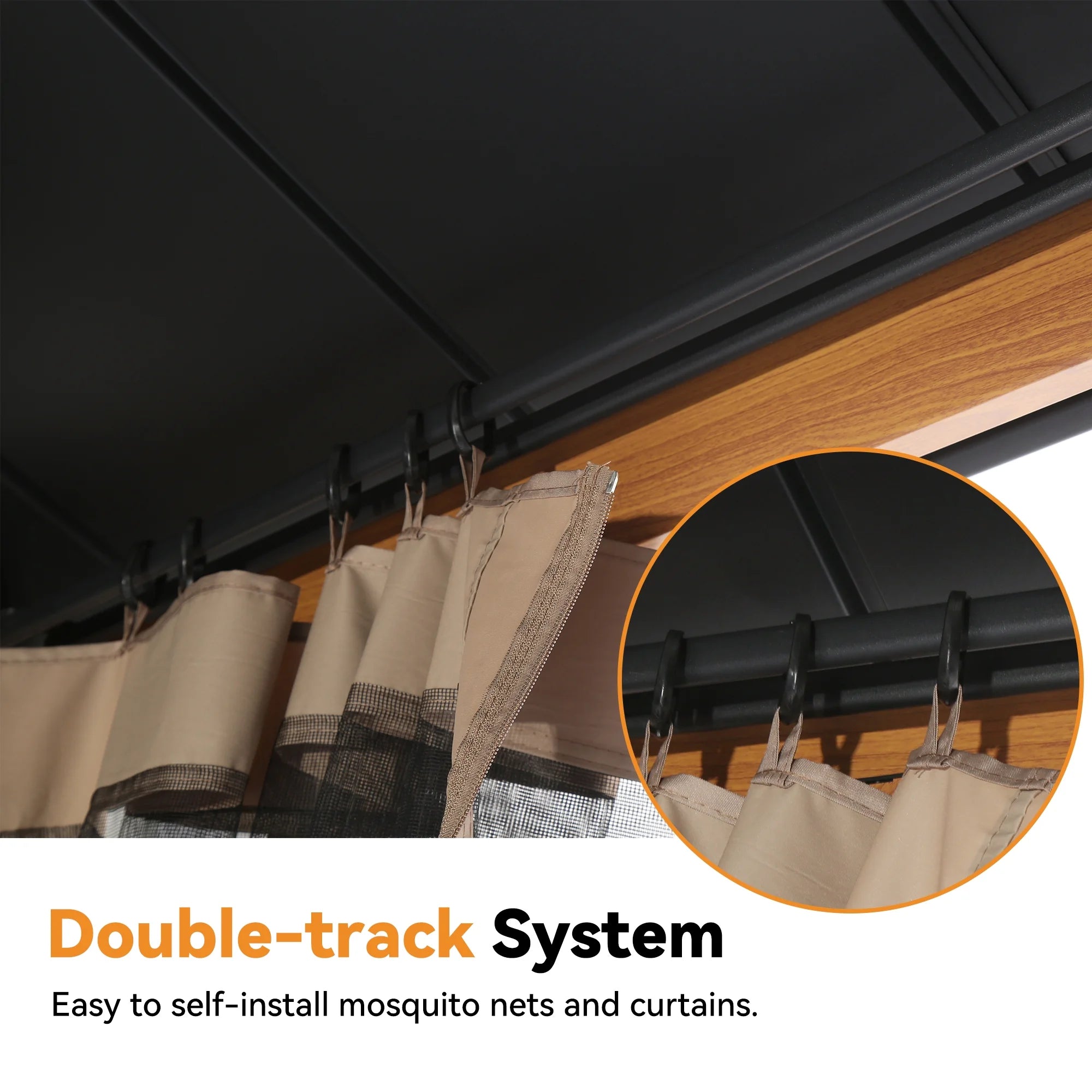 Modren Shape Horizon 10'x14' Hard Top Gazebo W/ Solar LED light