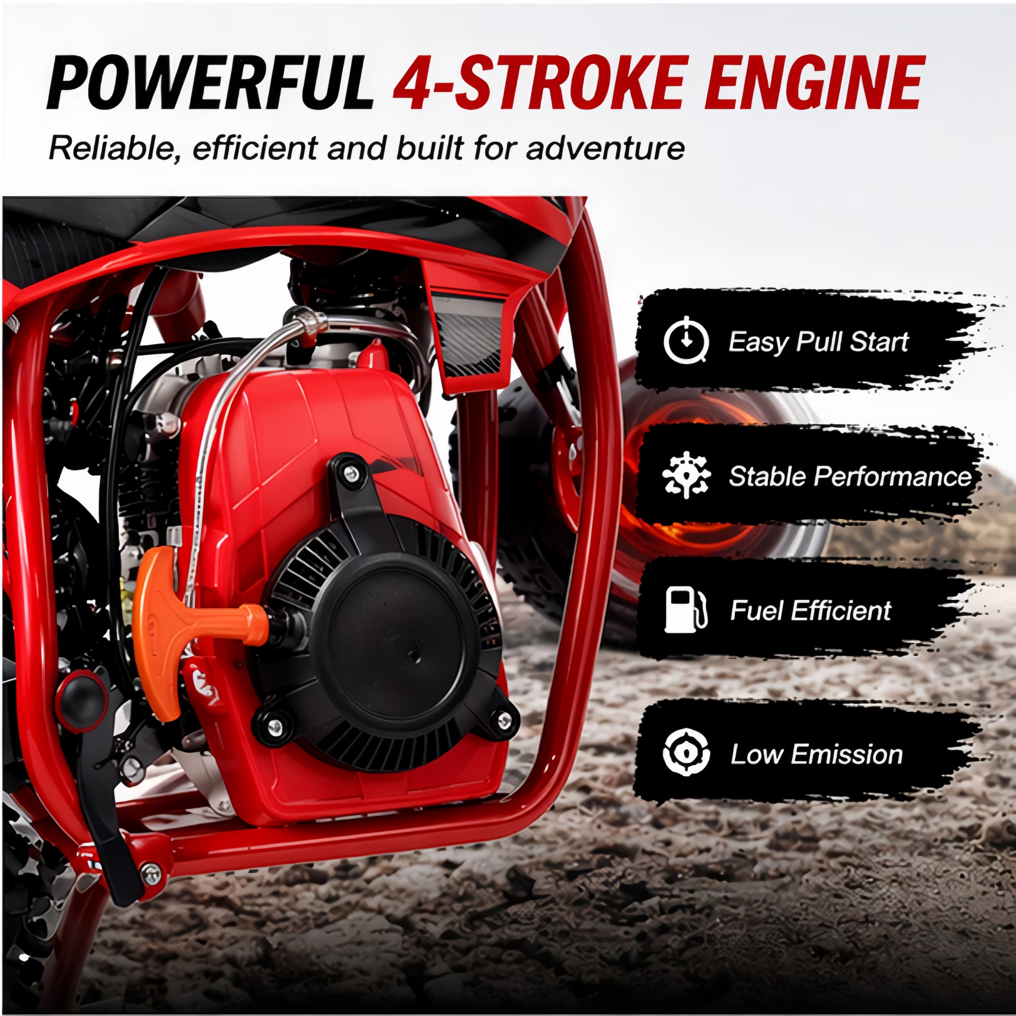 4-Stroke Dirt Bike,50cc Mini Motorcycle Max Speed 25 MPH, 165 lb Capacity with Shock Absorber & Dual Disc Brakes for Kids 13-17