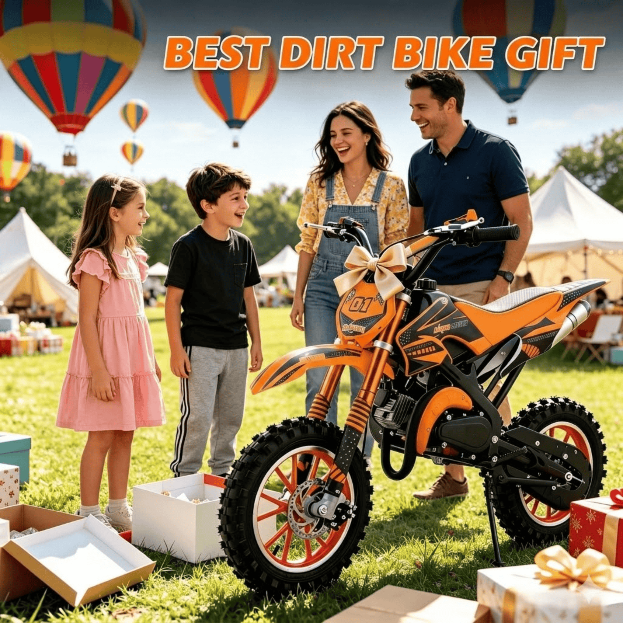 Ktoebyco 49cc Mini Dirt Bike for Kids, 2-Stroke off Road Gasoline Motorcycle,1.5L Fuel Capacity,Orange