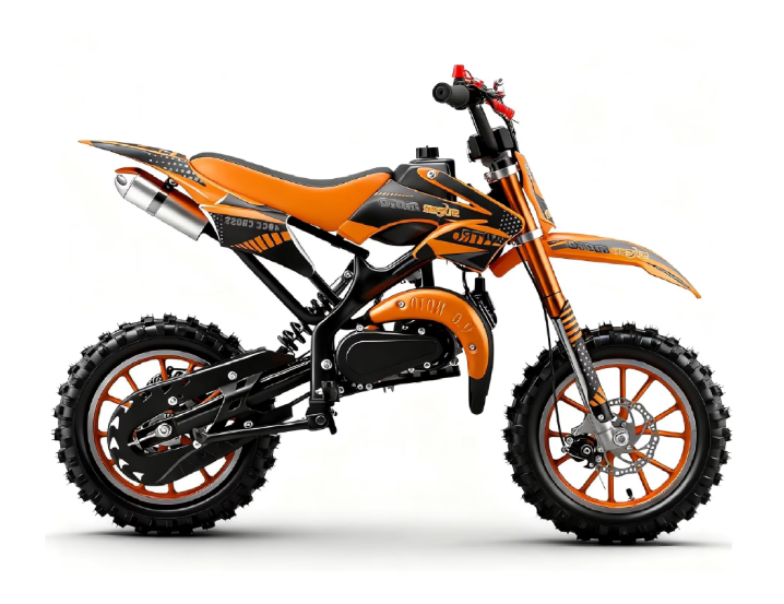 Epicord 50cc Kid Dirt Bike,2-Stroke Gas Mini Bike for Kids 8-14 Shock Absorption,Pull Start,Max Speed 40 MPH, 160 lb Capacity,Orange